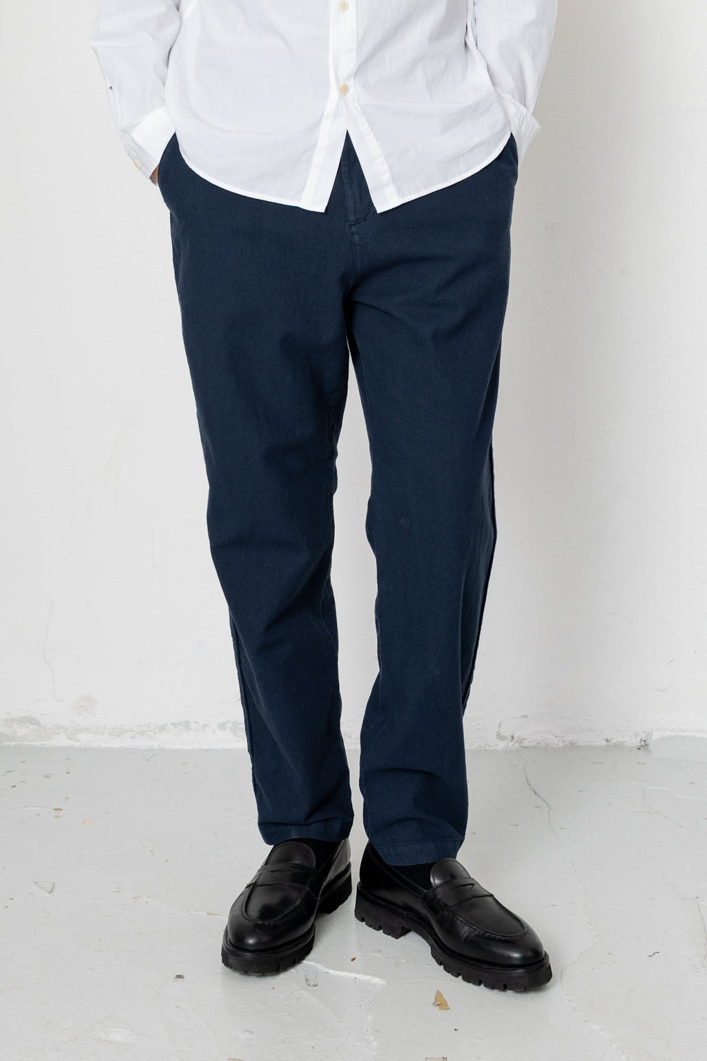 Cotton Linen Trouser - Dark Navy