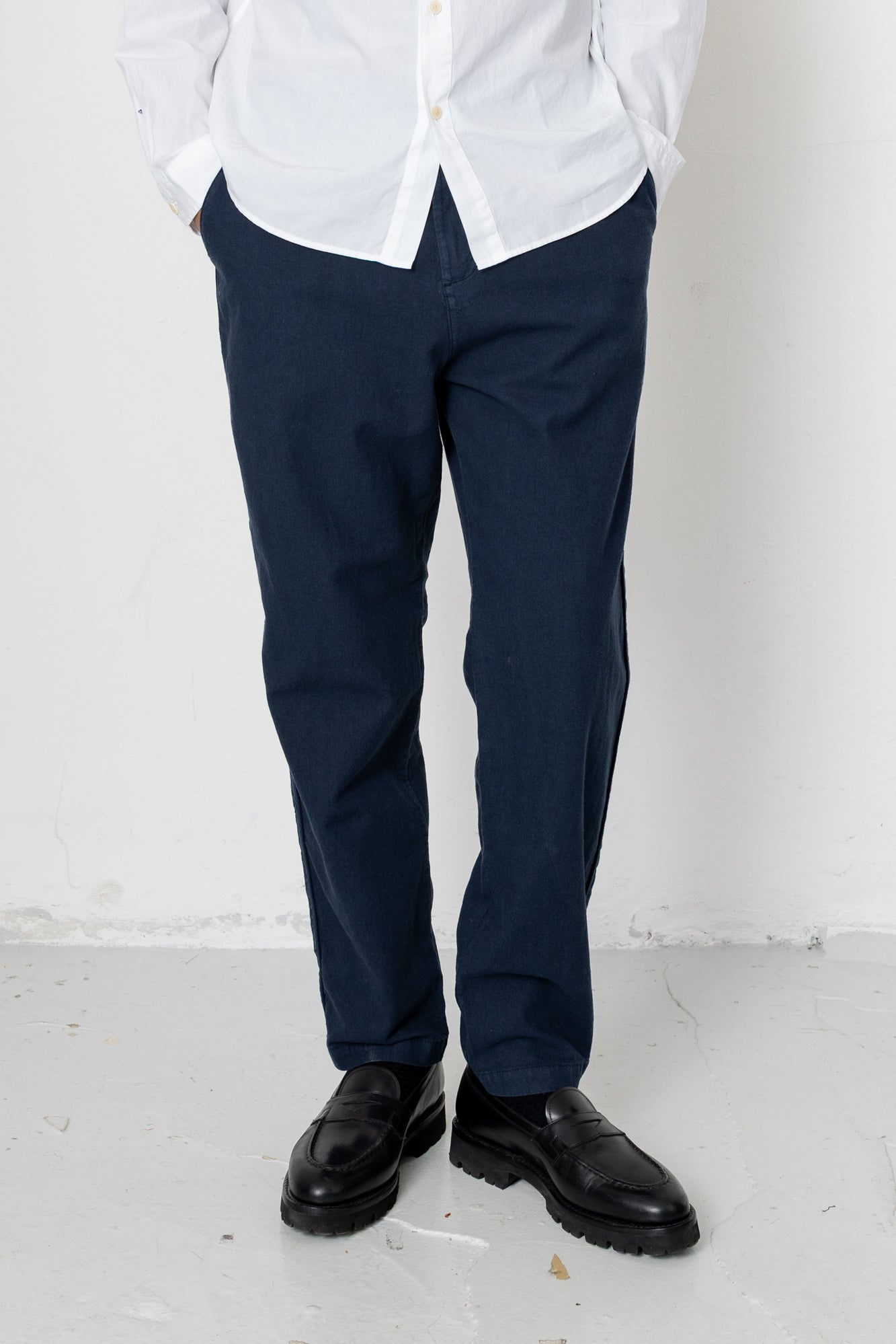 Cotton Linen Trouser - Dark Navy