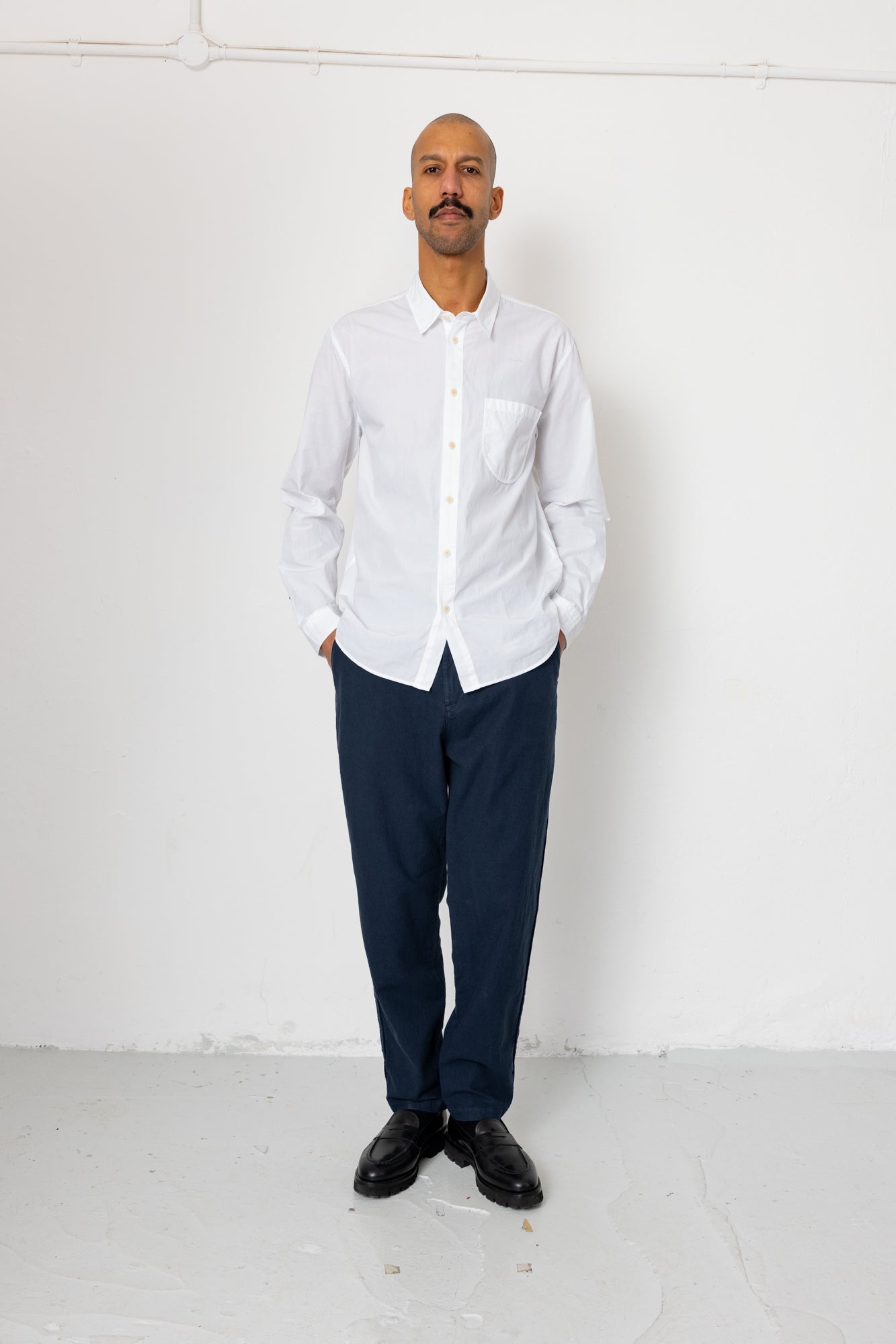 Cotton Linen Trouser - Dark Navy