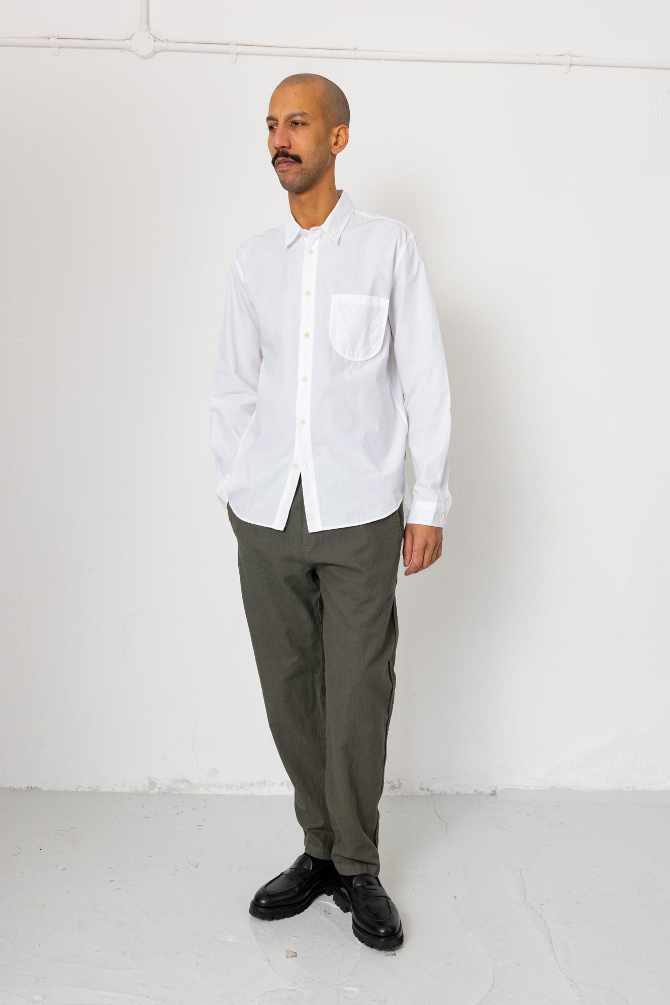 Cotton Linen Trouser - Dark Sage