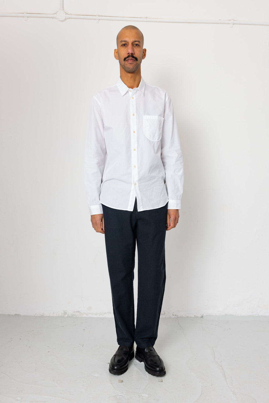 Fixed Waistband Cotton Linen Trouser - Soft Black