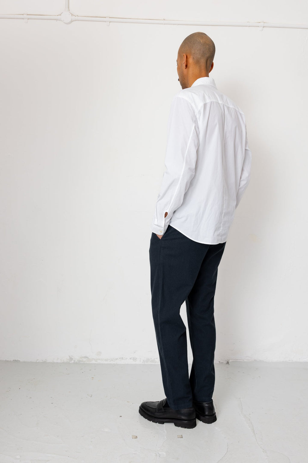 Fixed Waistband Cotton Linen Trouser - Soft Black