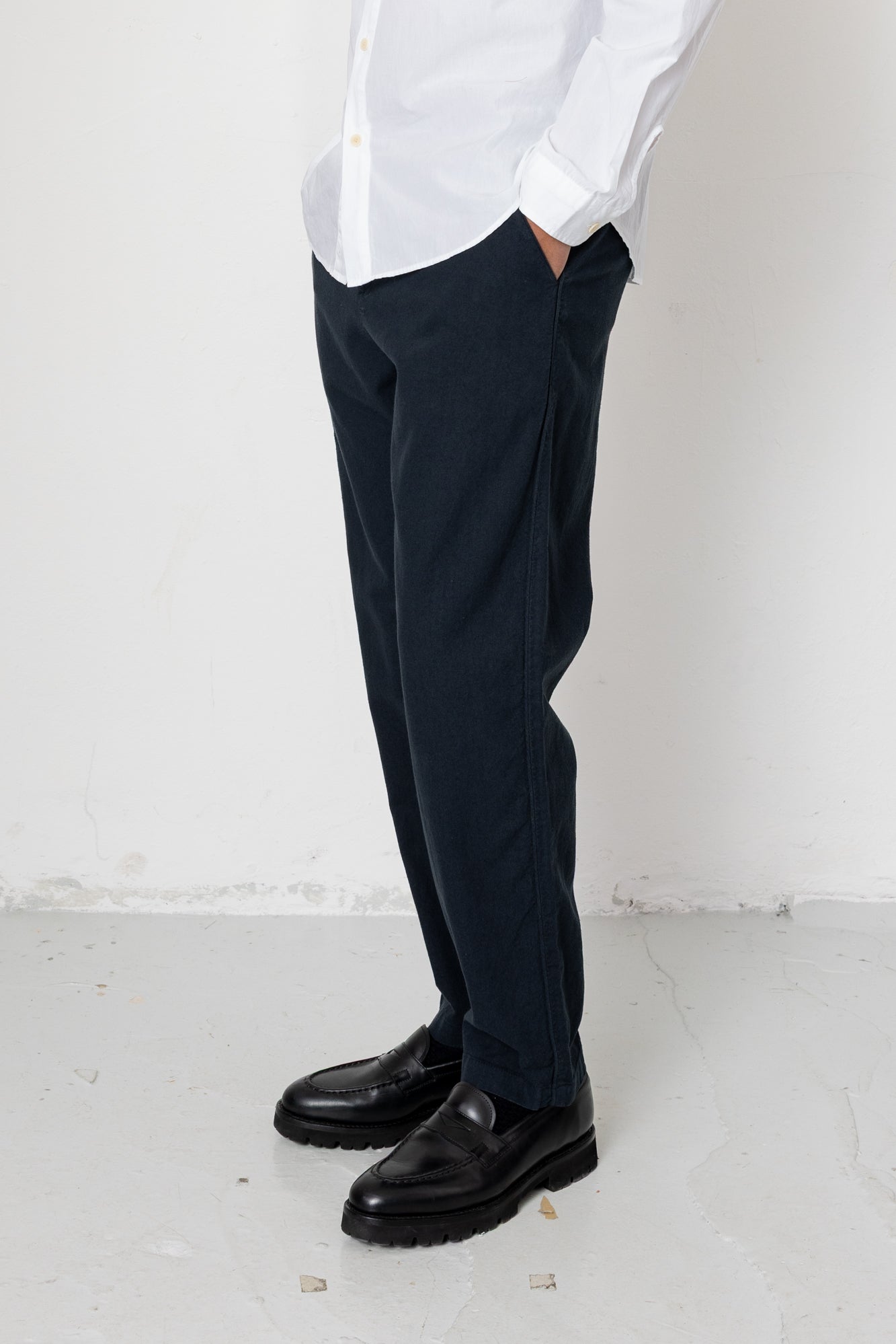 Cotton Linen Trouser - Soft Black