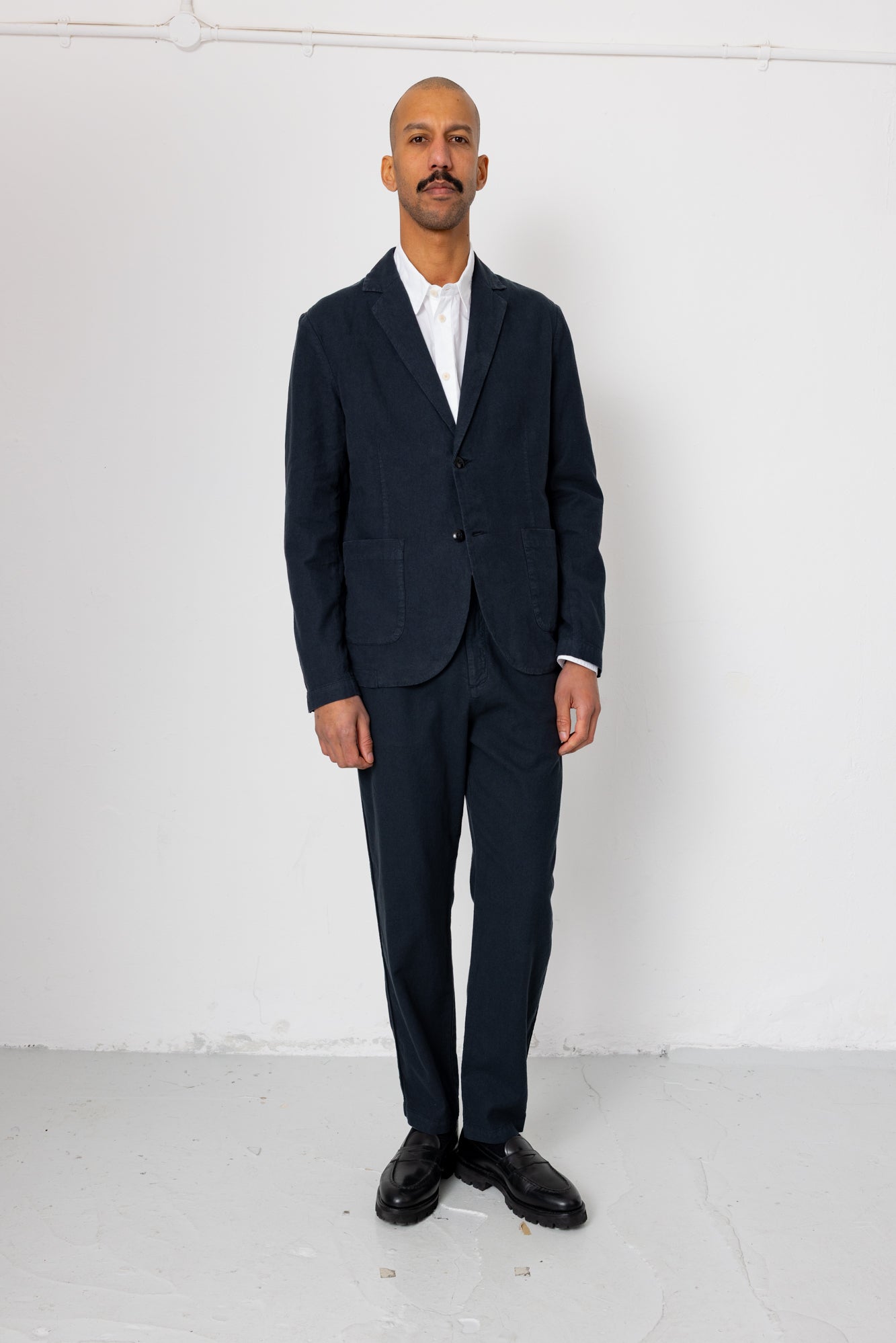 Cotton Linen Trouser - Soft Black