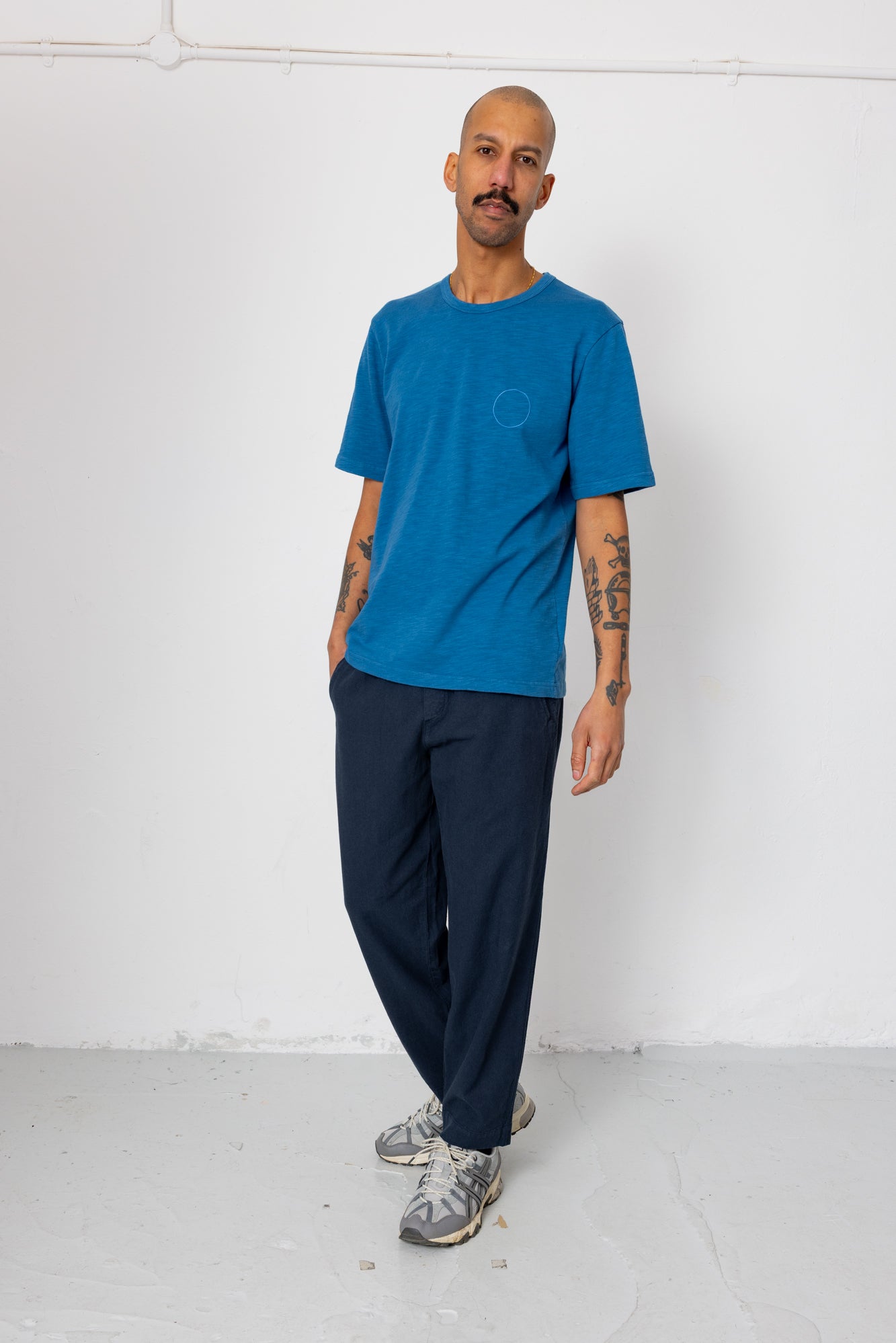 Drawcord Assembly Pant - Dark Navy Cotton Linen