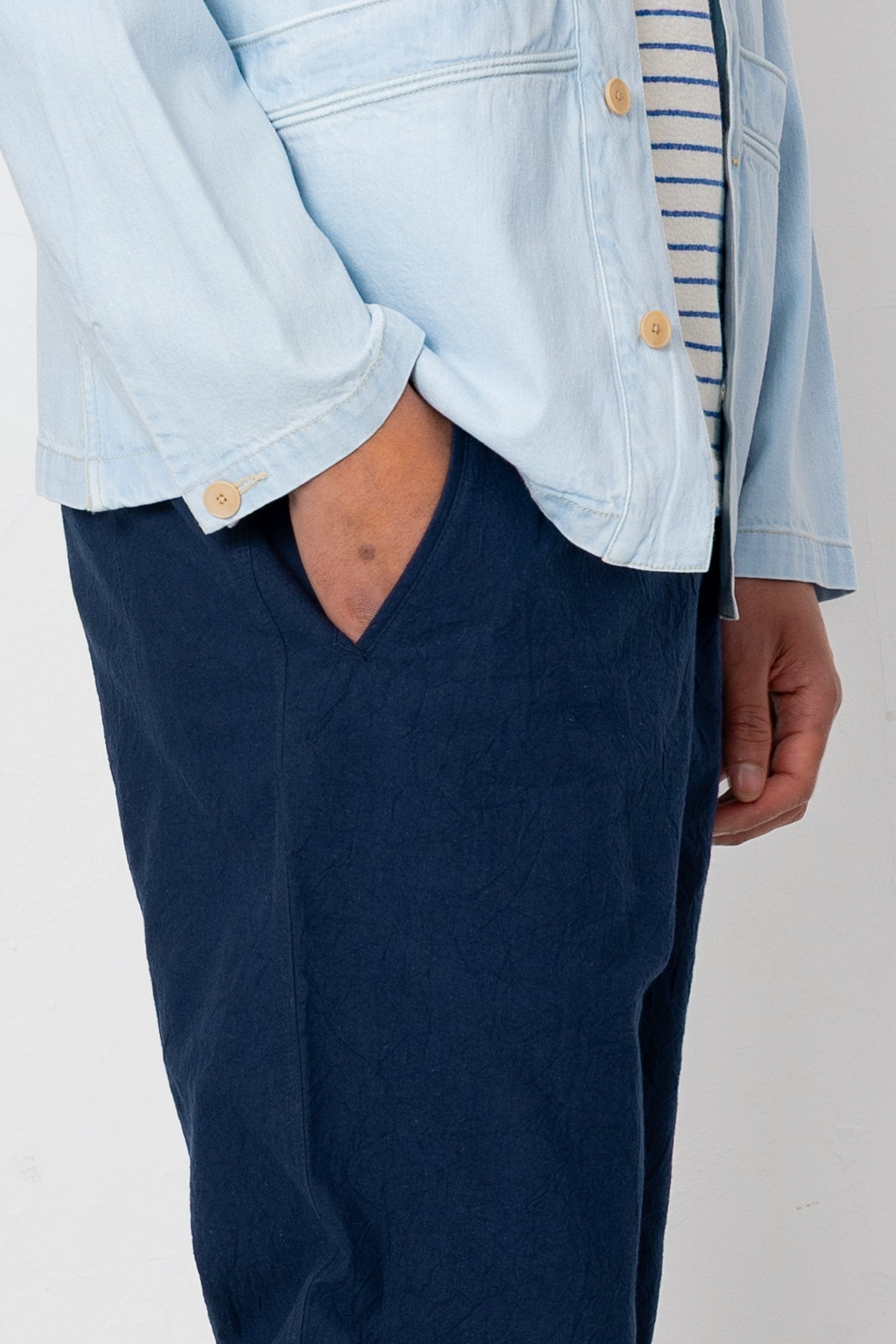 Drawcord Assembly Pant - Dark Navy Crinkle