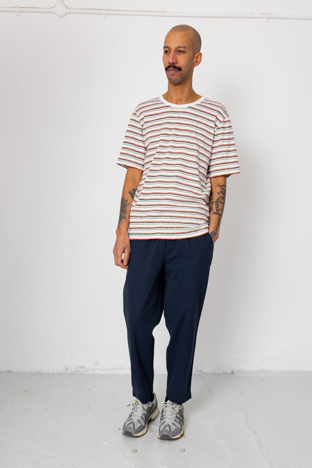 Drawcord Assembly Pant - Navy Herringbone