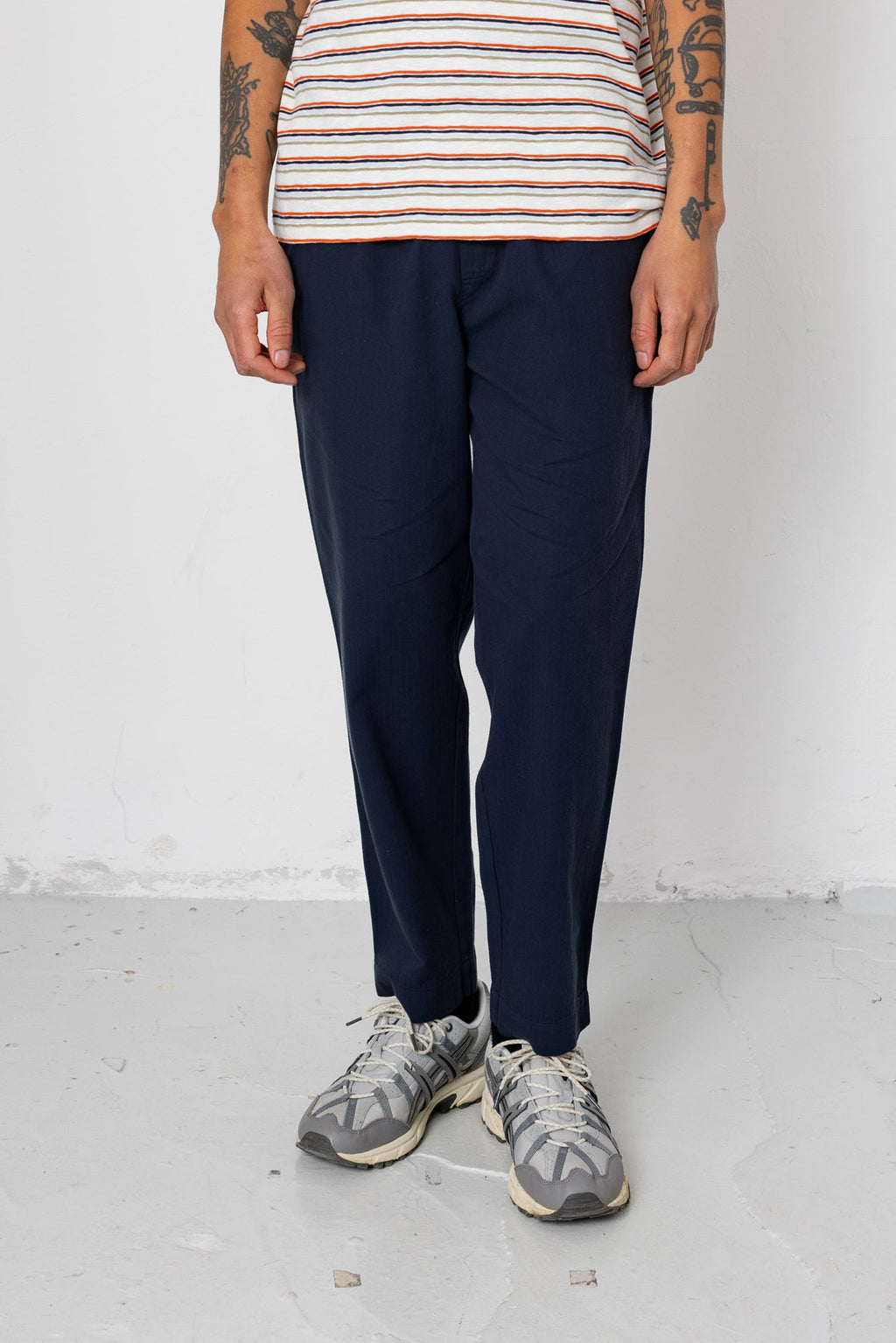 Drawcord Assembly Pant - Navy Herringbone