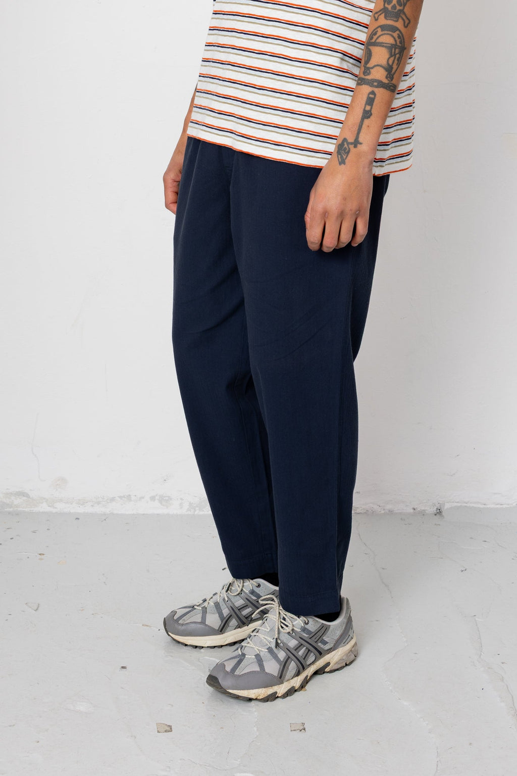 Drawcord Assembly Pant - Navy Herringbone