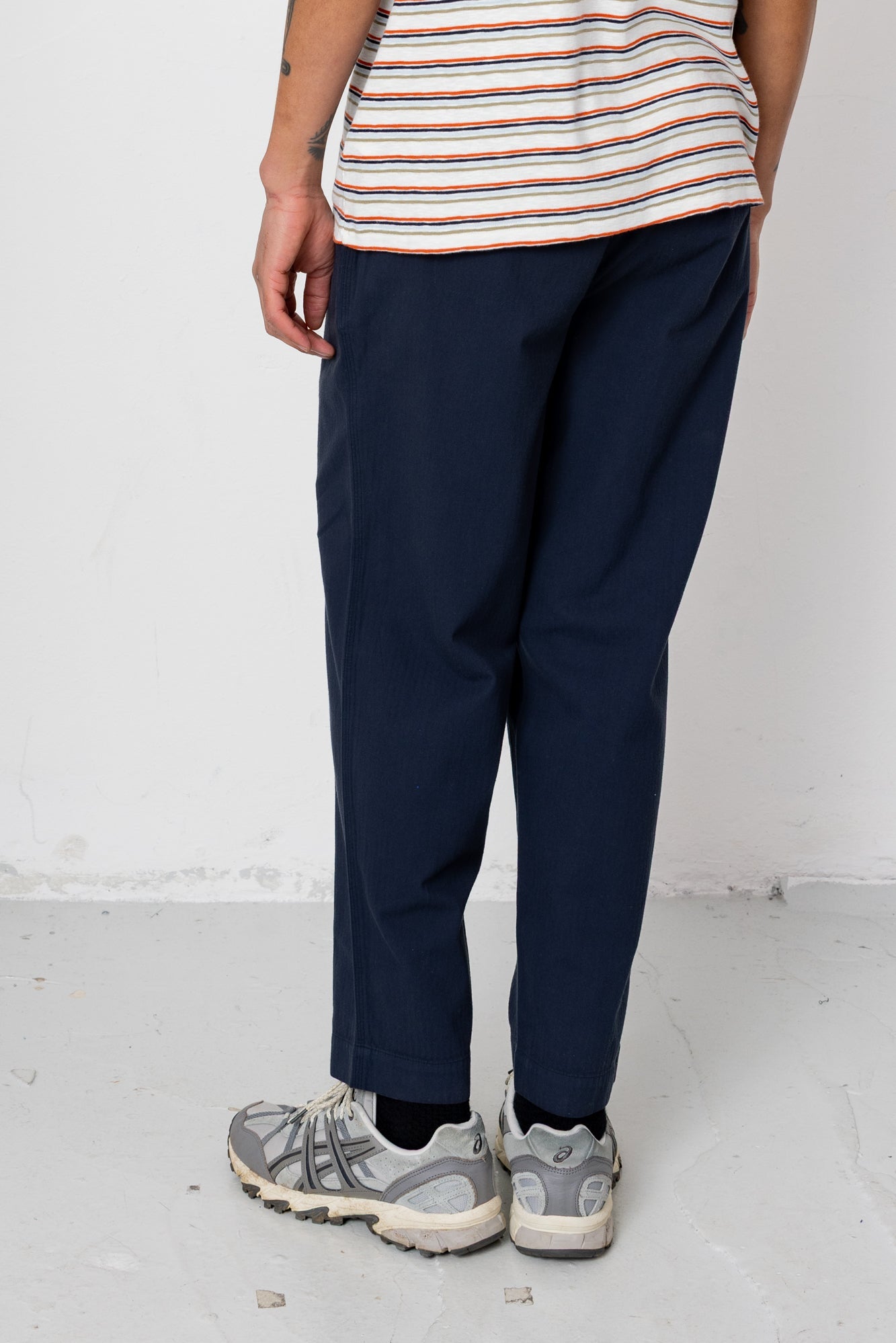 Drawcord Assembly Pant - Navy Herringbone