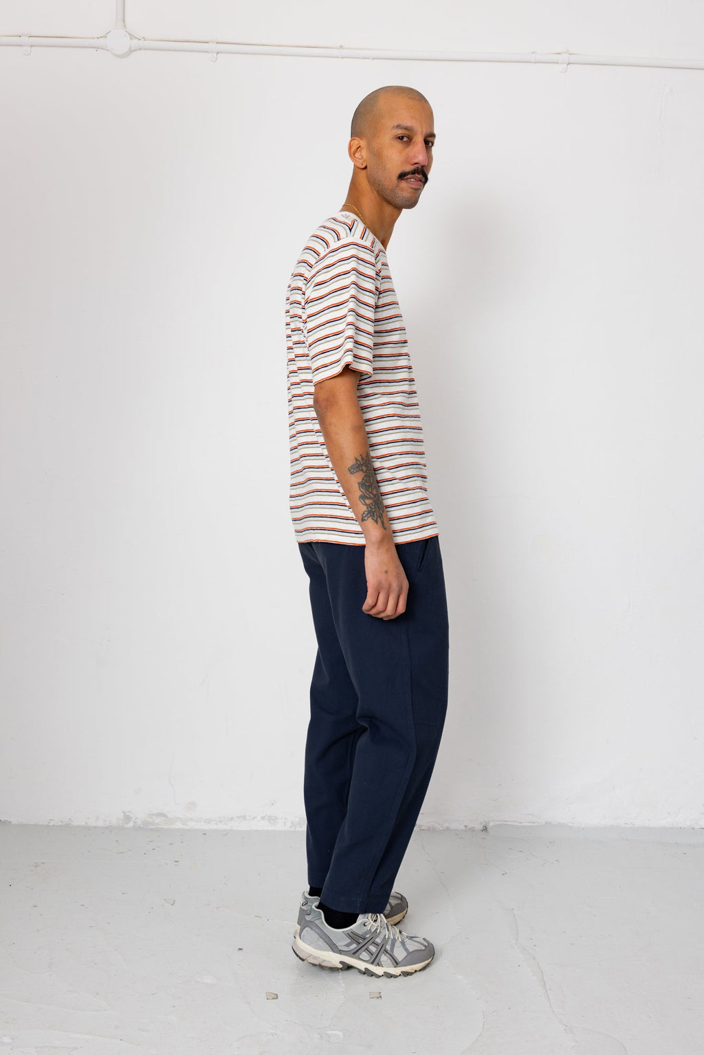 Drawcord Assembly Pant - Navy Herringbone