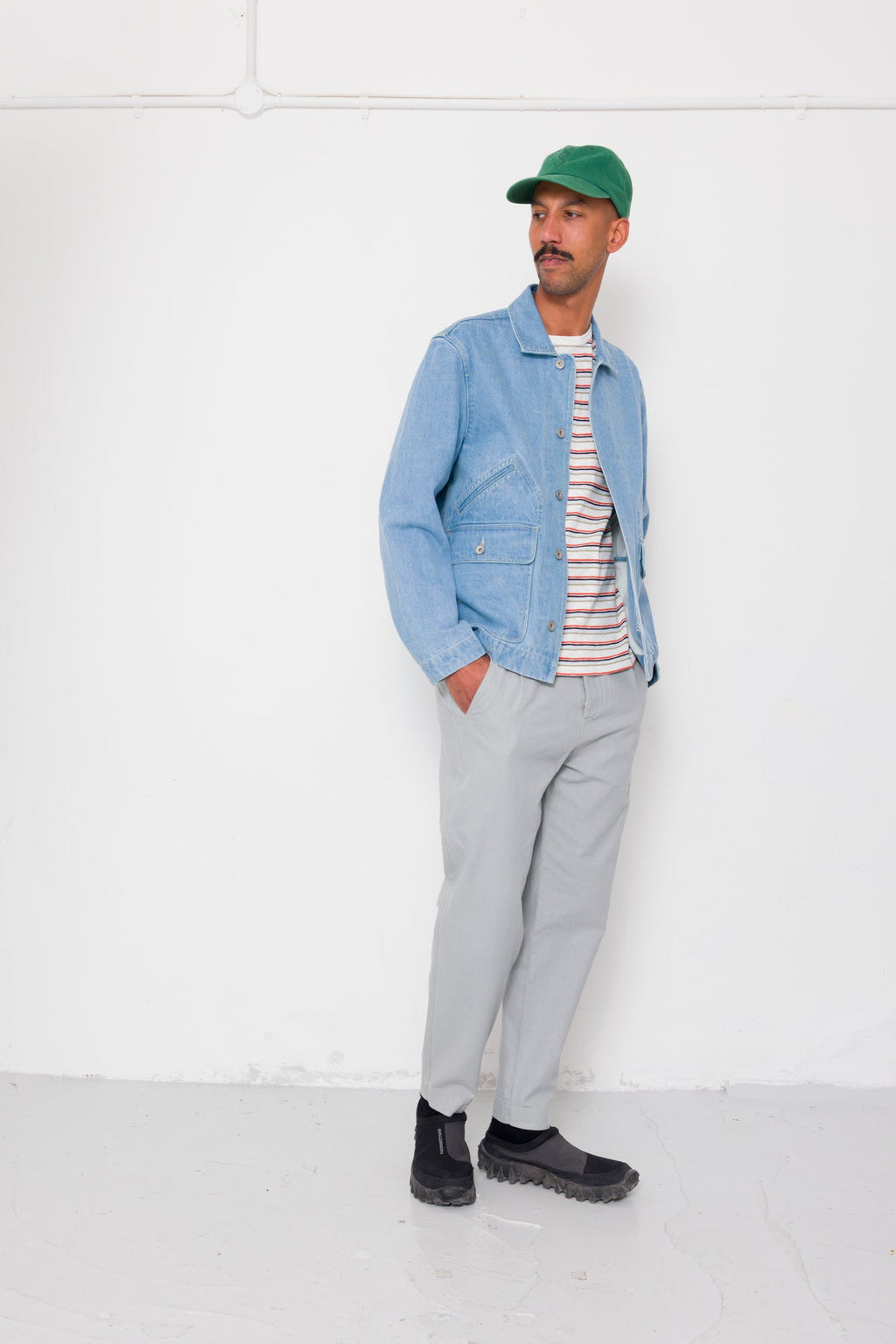 Drawcord Assembly Pant - Silver Grey Cotton Linen