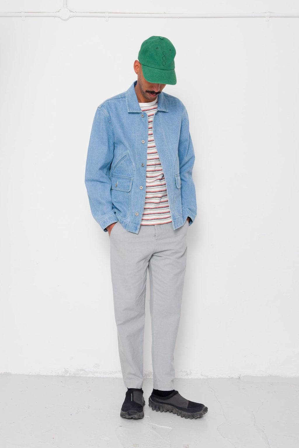 Drawcord Assembly Pant - Silver Grey Cotton Linen