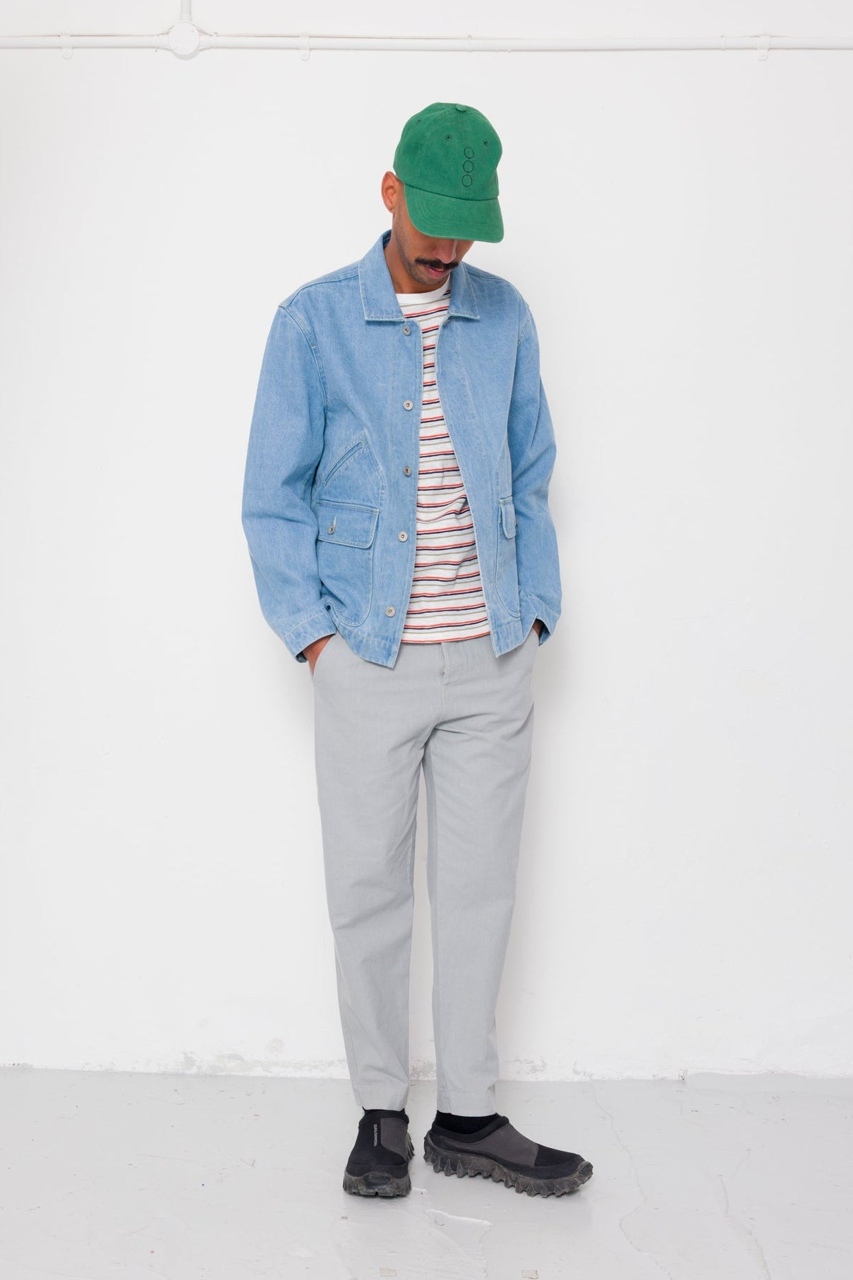 Drawcord Assembly Pant - Silver Grey Cotton Linen
