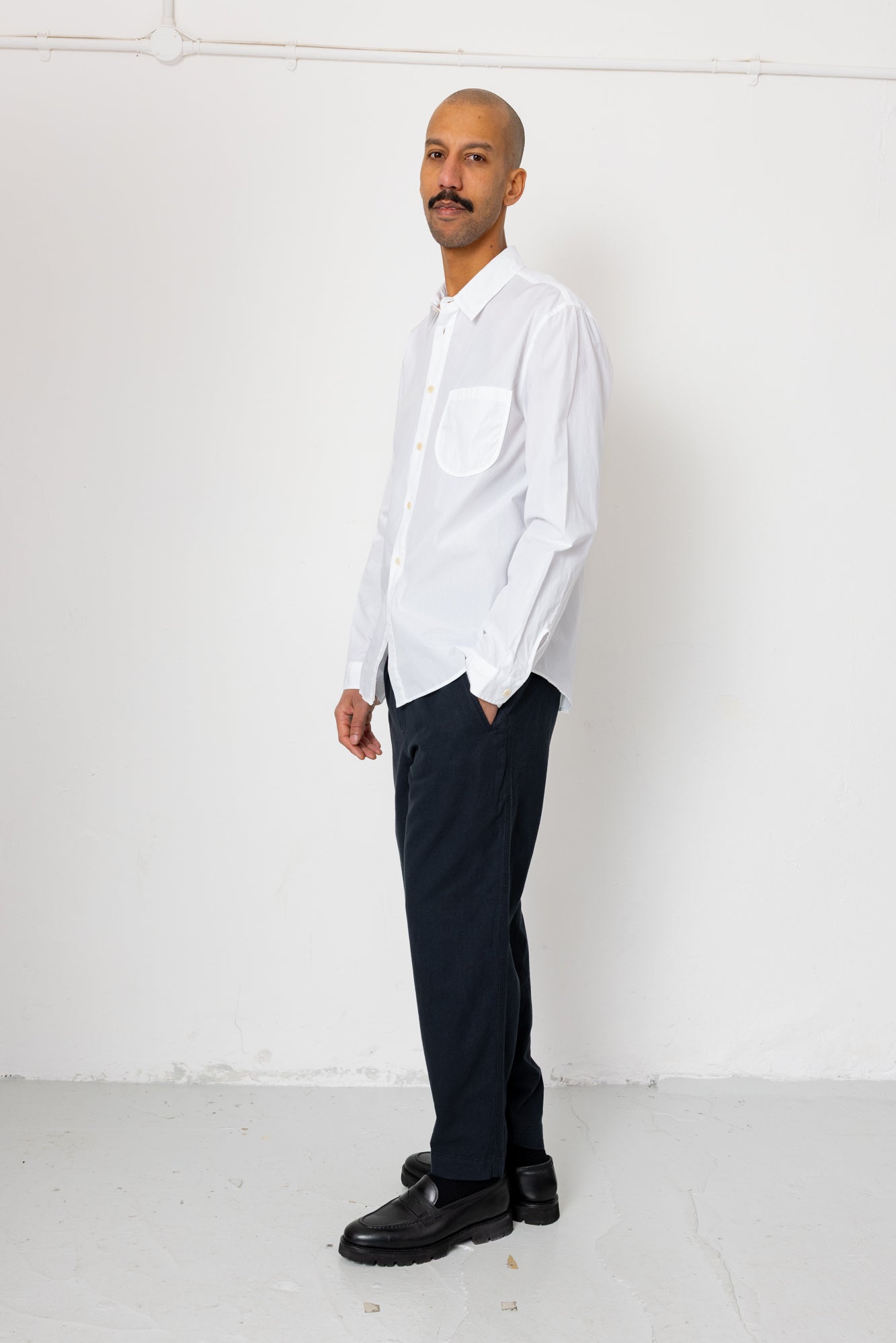 Drawcord Assembly Pant - Black Cotton Linen