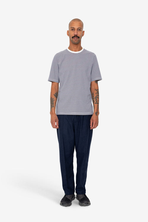 1x1 Striped T-Shirt - Bright Navy / Ecru