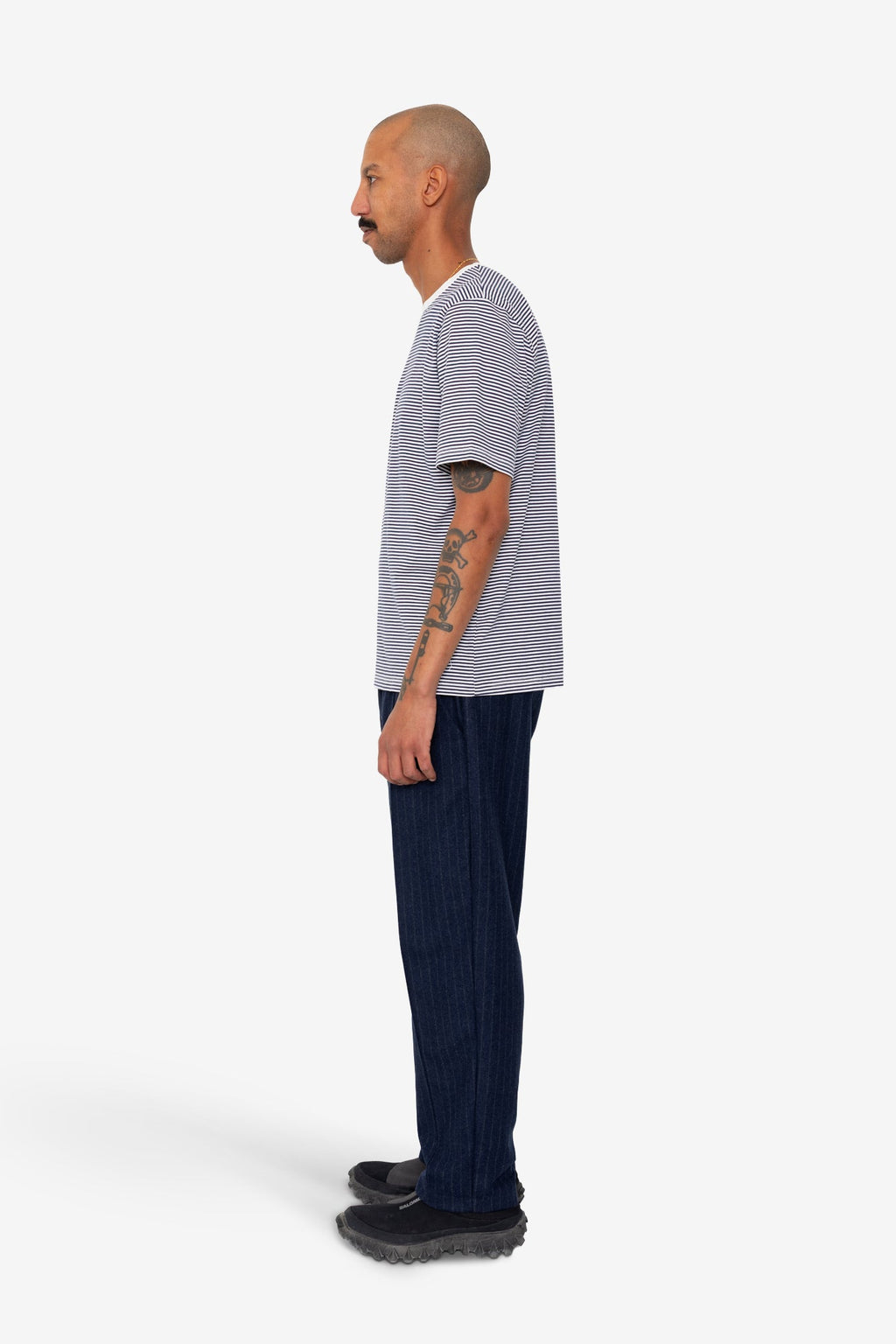 1x1 Striped T-Shirt - Bright Navy / Ecru