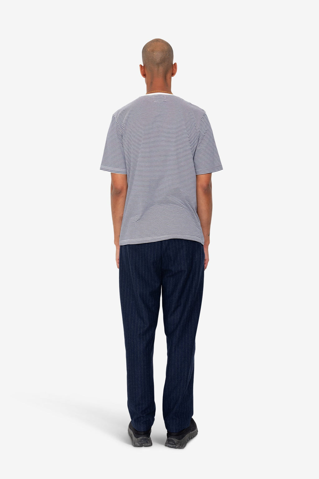 1x1 Striped T-Shirt - Bright Navy / Ecru