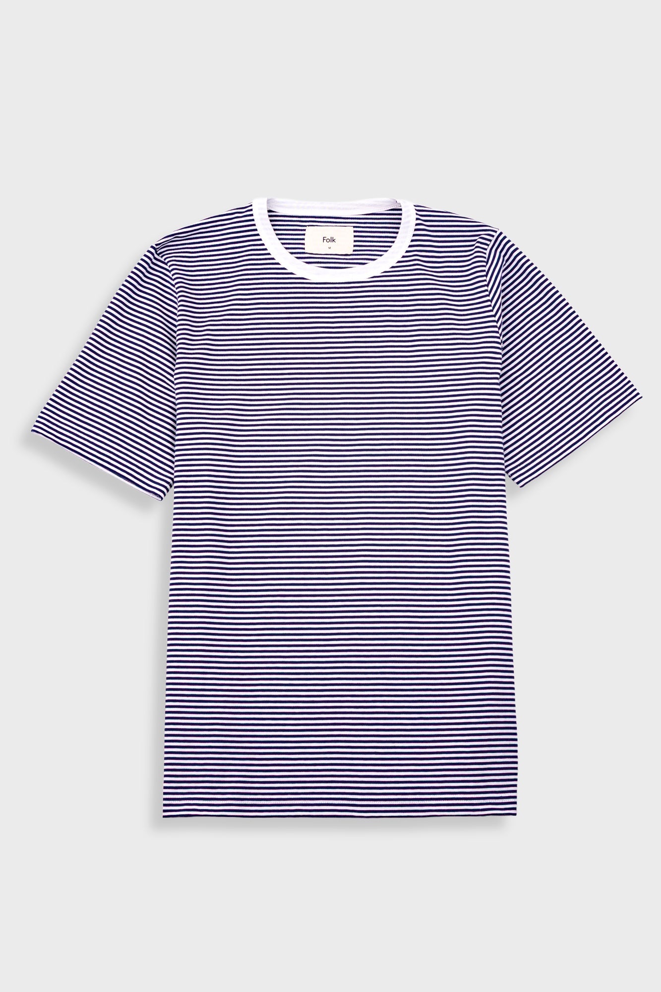 1x1 Striped T-Shirt - Bright Navy / Ecru