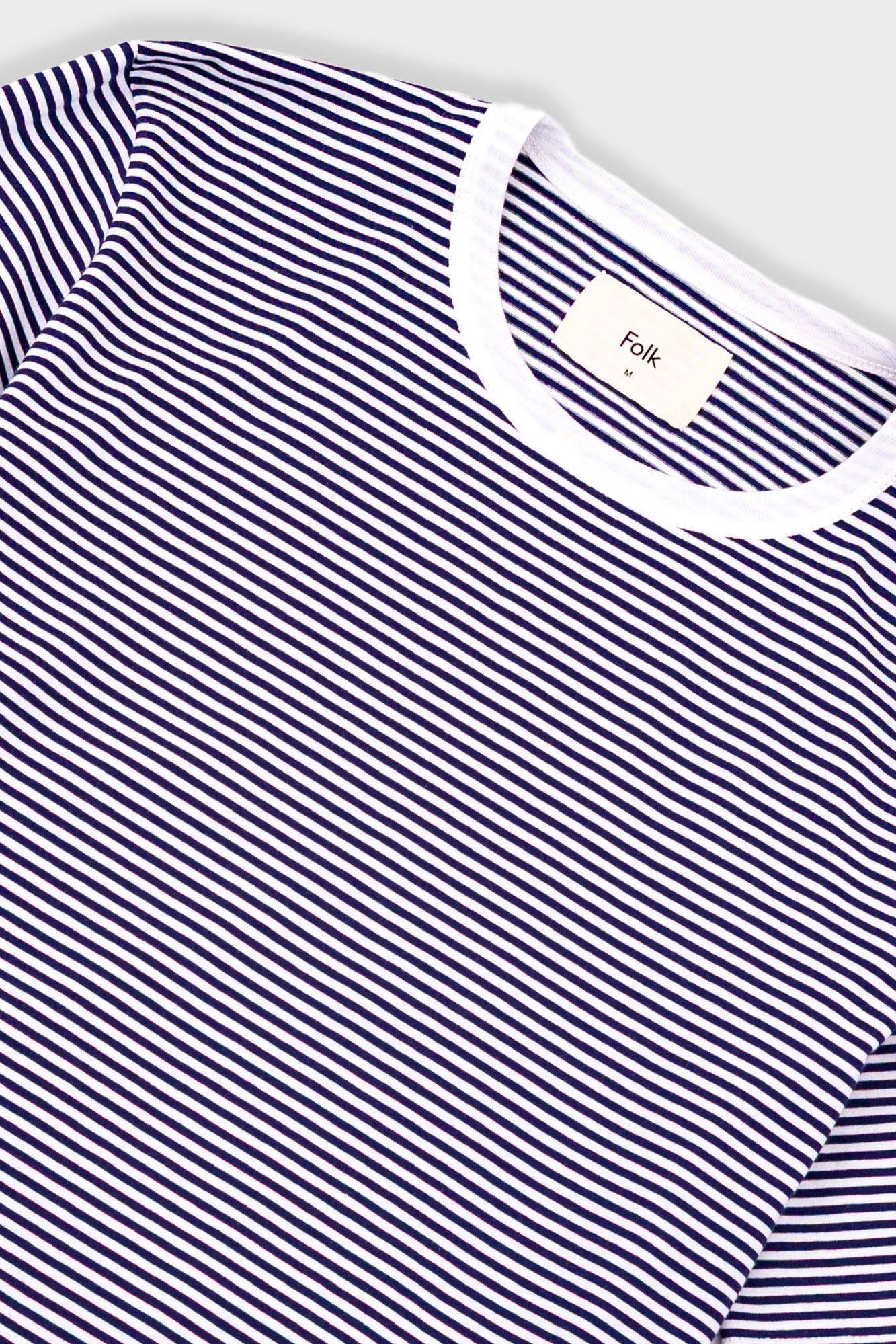 1x1 Striped T-Shirt - Bright Navy / Ecru