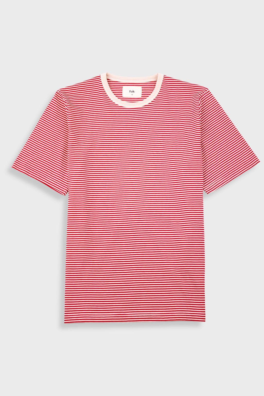 1x1 Striped T-Shirt - Crimson / Stone