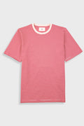 1x1 Striped T-Shirt - Crimson / Stone
