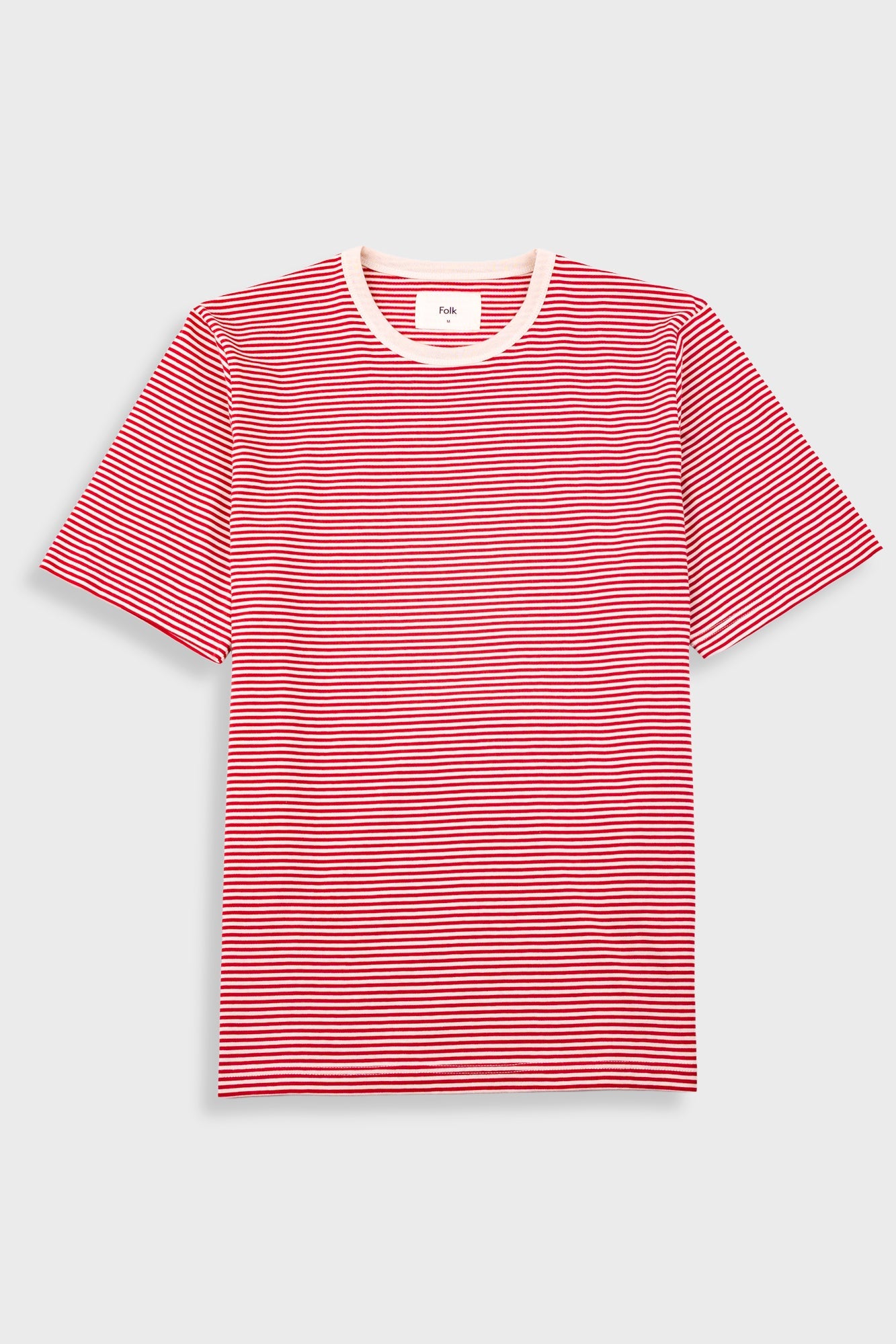 1x1 Striped T-Shirt - Crimson / Stone