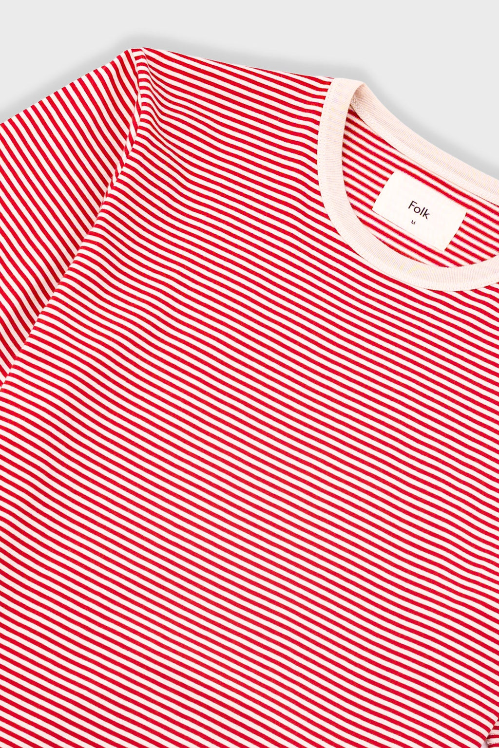 1x1 Striped T-Shirt - Crimson / Stone