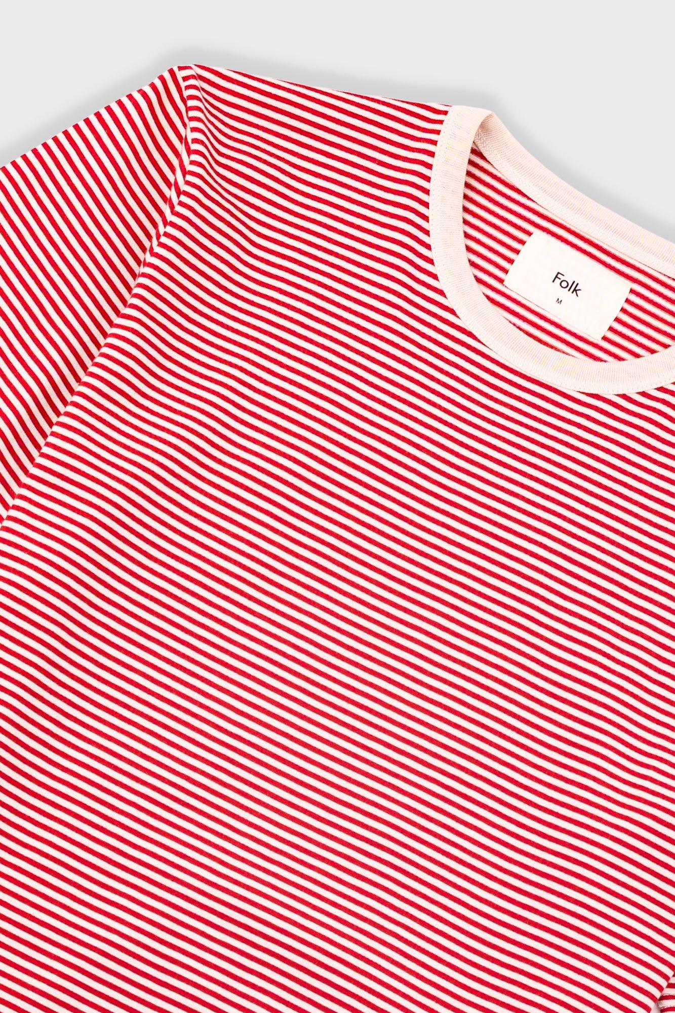 1x1 Striped T-Shirt - Crimson / Stone