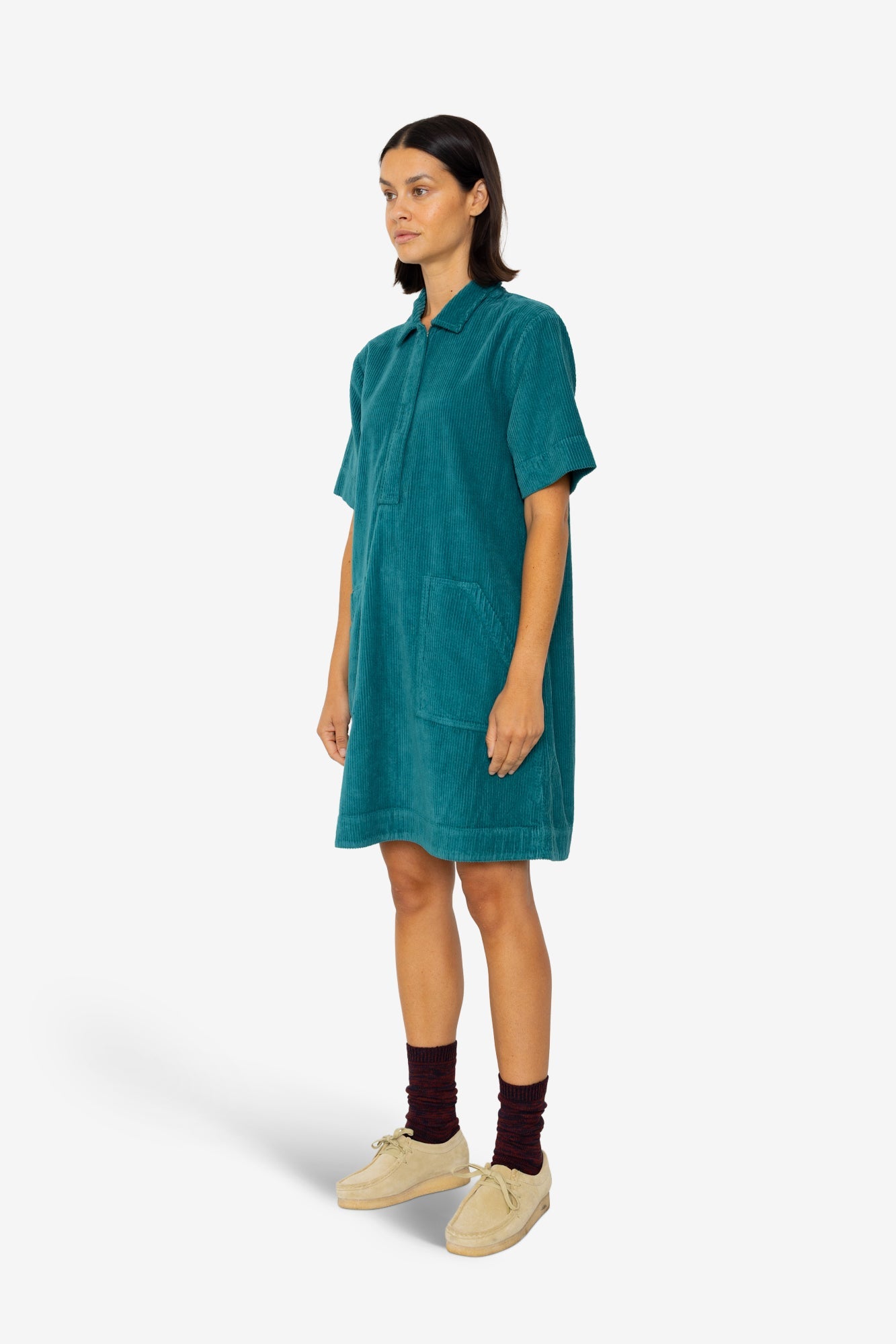 A-Line Zip Dress - Dark Teal