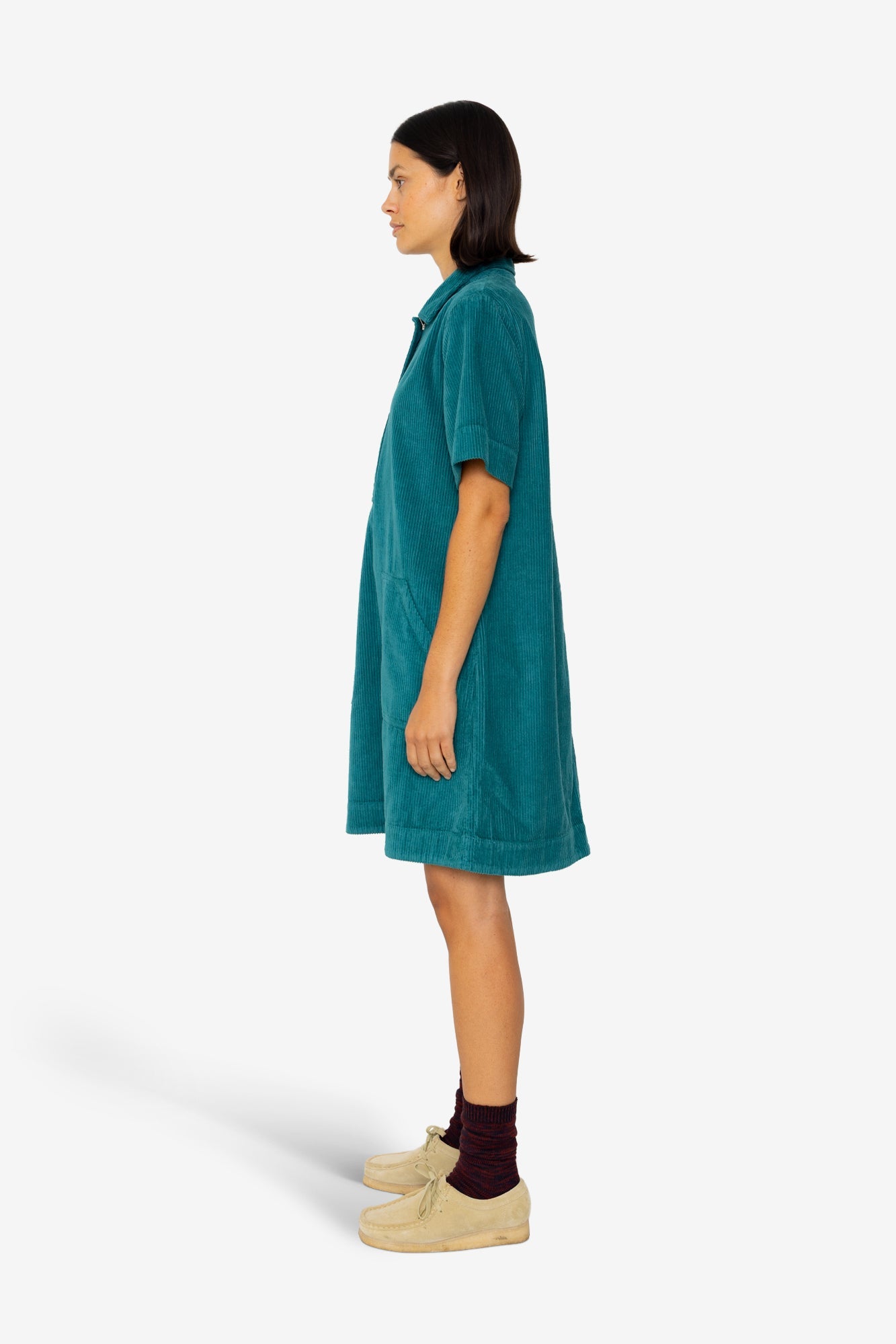 A-Line Zip Dress - Dark Teal