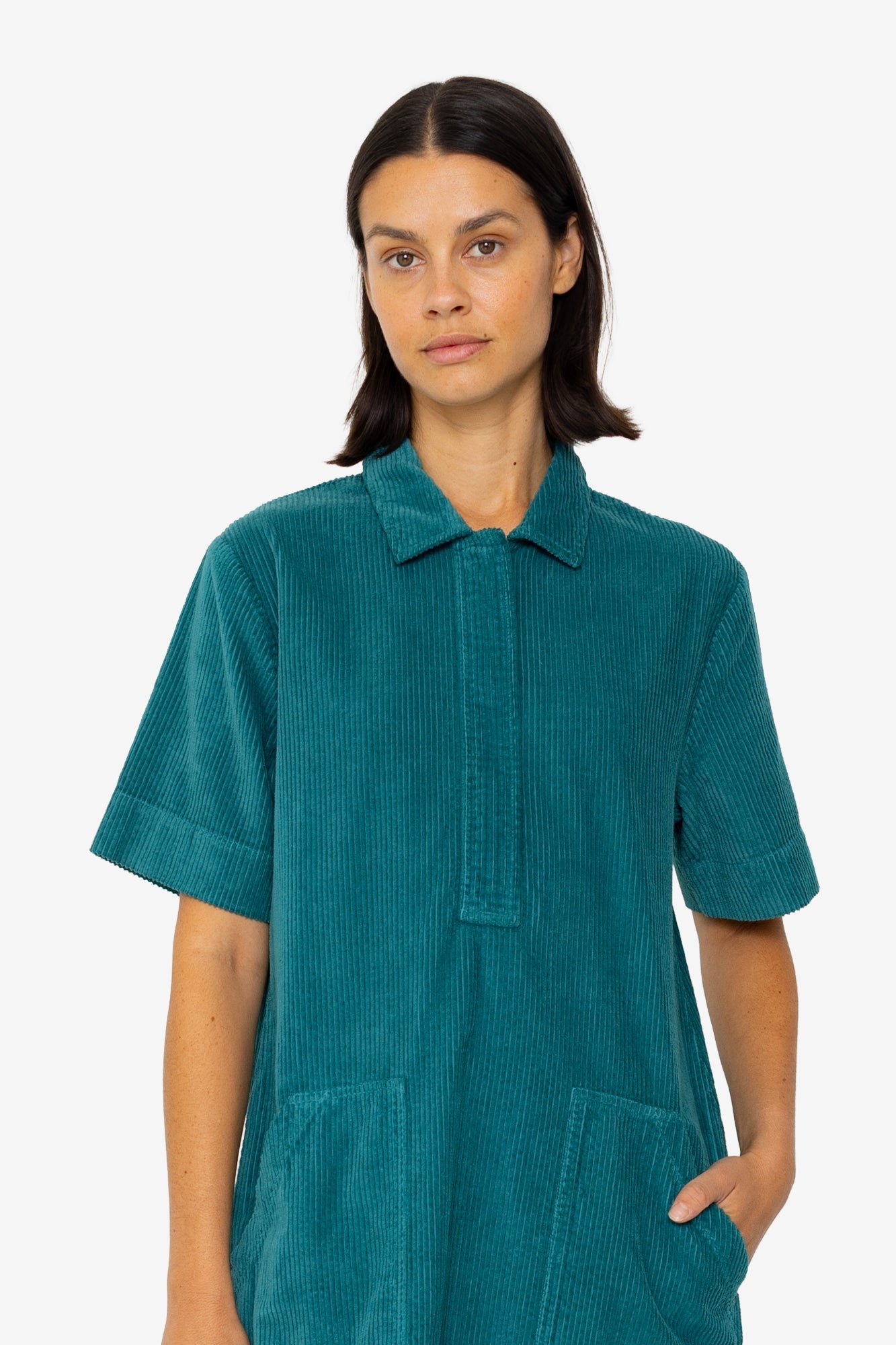 A-Line Zip Dress - Dark Teal