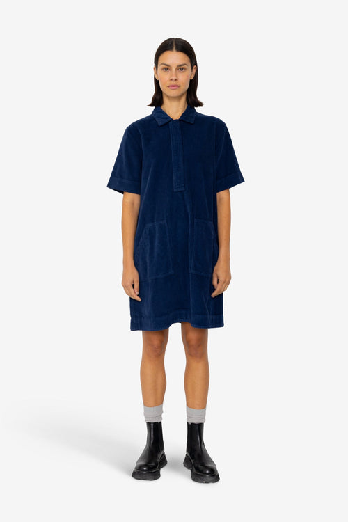A-Line Zip Dress - Washed Ink