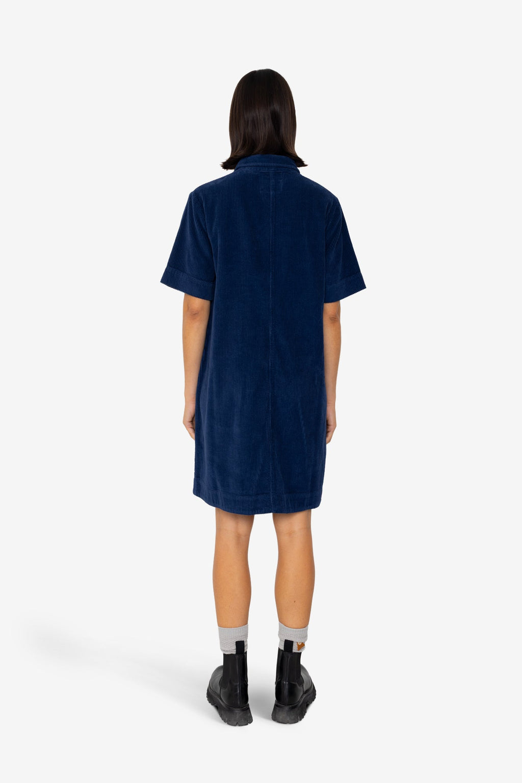 A-Line Zip Dress - Washed Ink