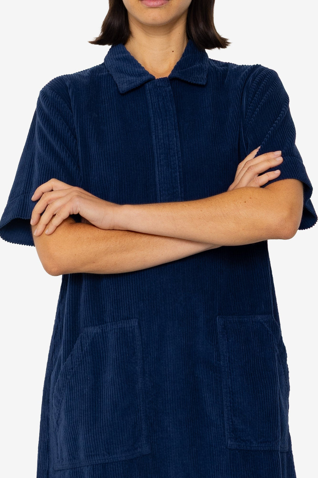 A-Line Zip Dress - Washed Ink