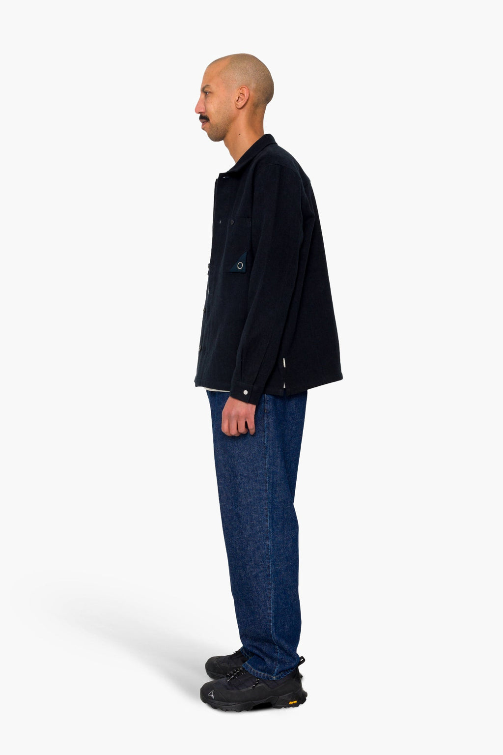 Anniversary Patch Overshirt - Ash Navy Brushed Twill