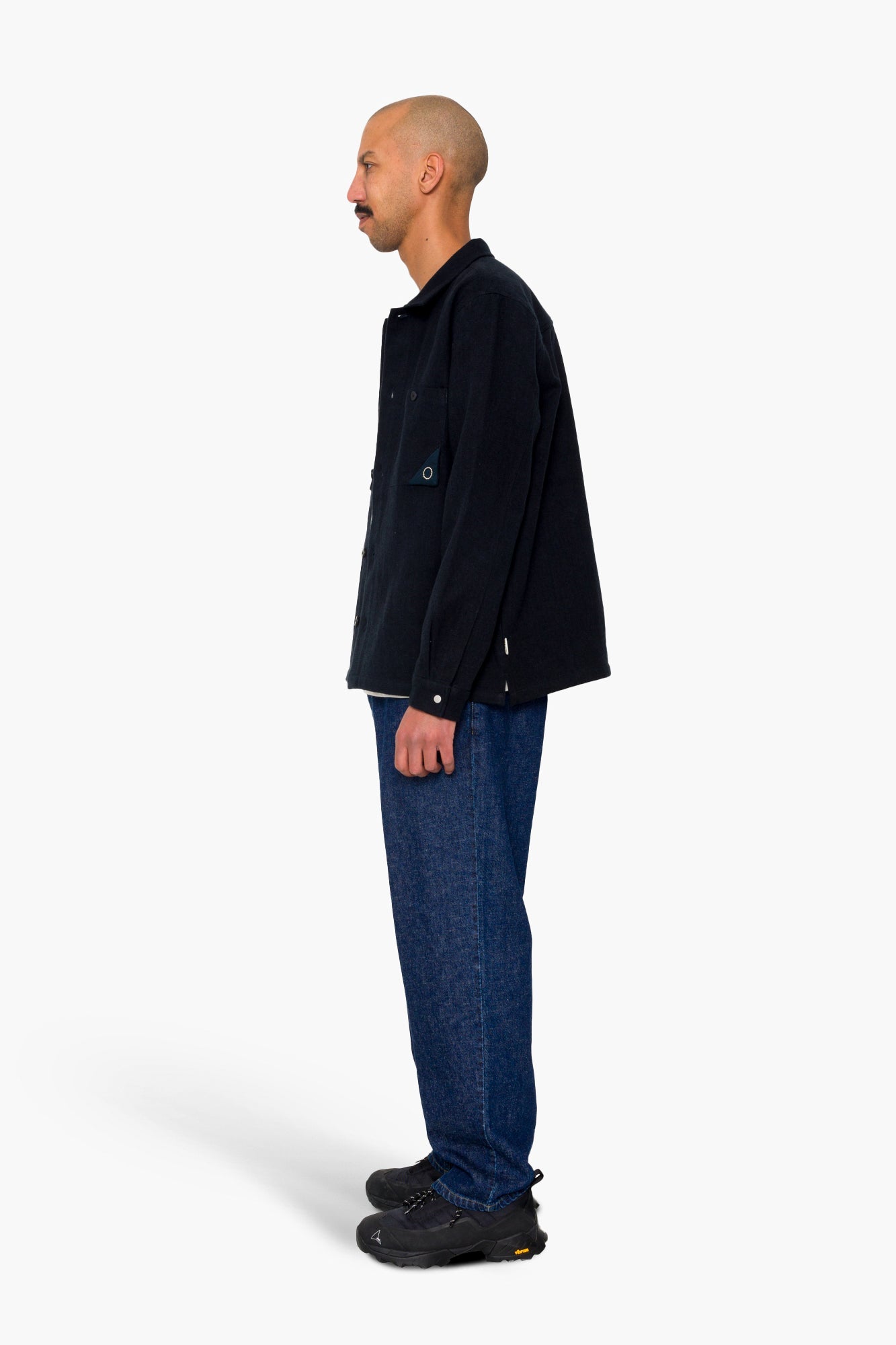 Anniversary Patch Overshirt - Ash Navy Brushed Twill
