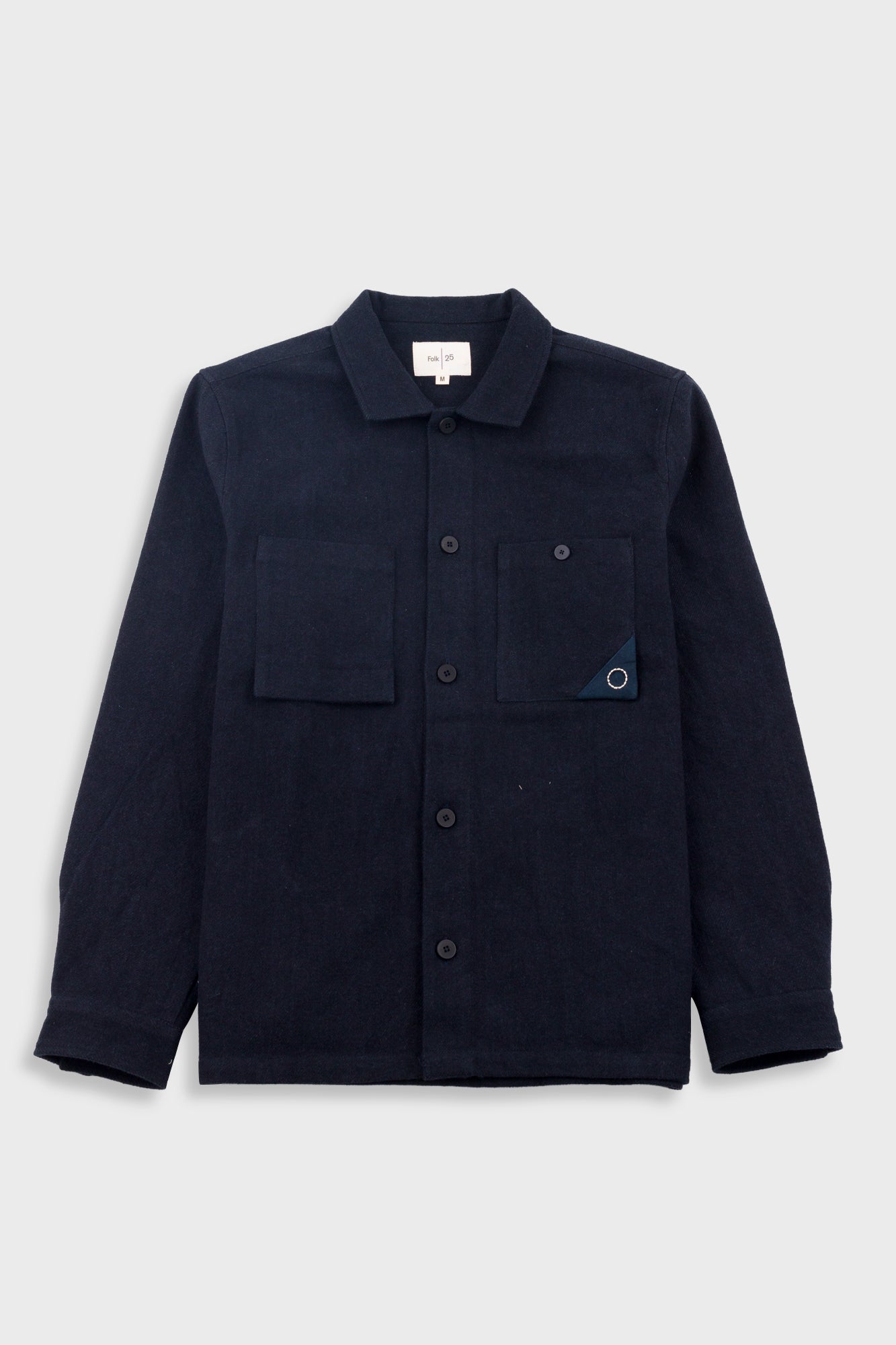 Anniversary Patch Overshirt - Ash Navy Brushed Twill