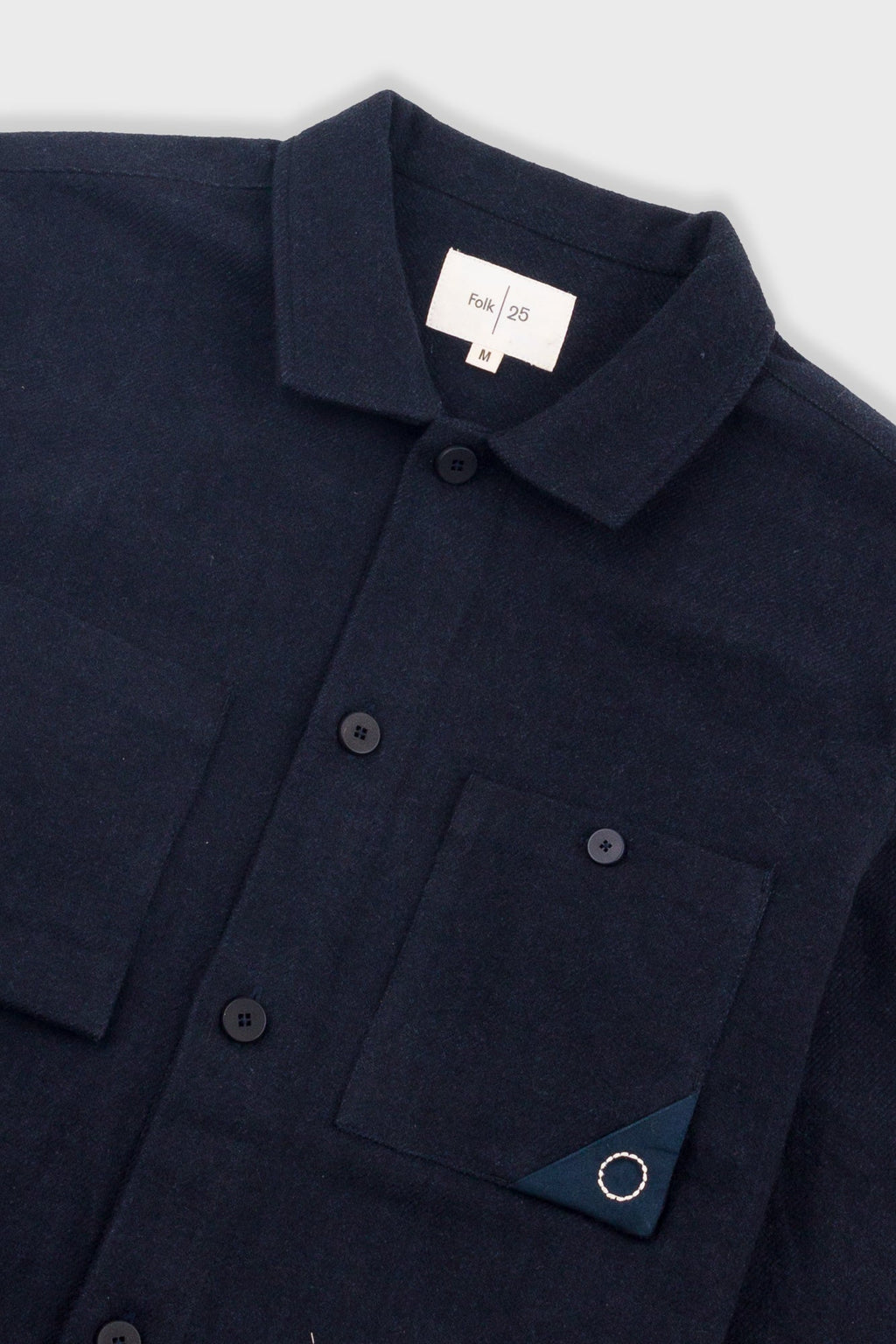 Anniversary Patch Overshirt - Ash Navy Brushed Twill