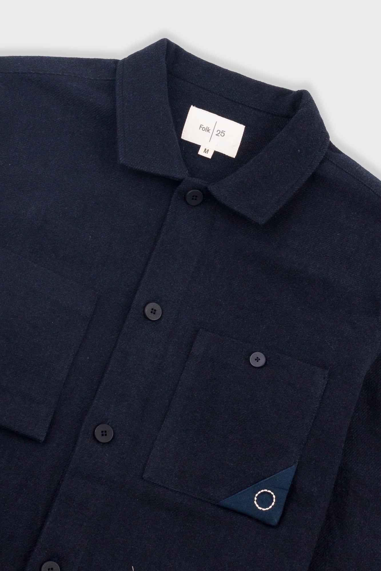 Anniversary Patch Overshirt - Ash Navy Brushed Twill