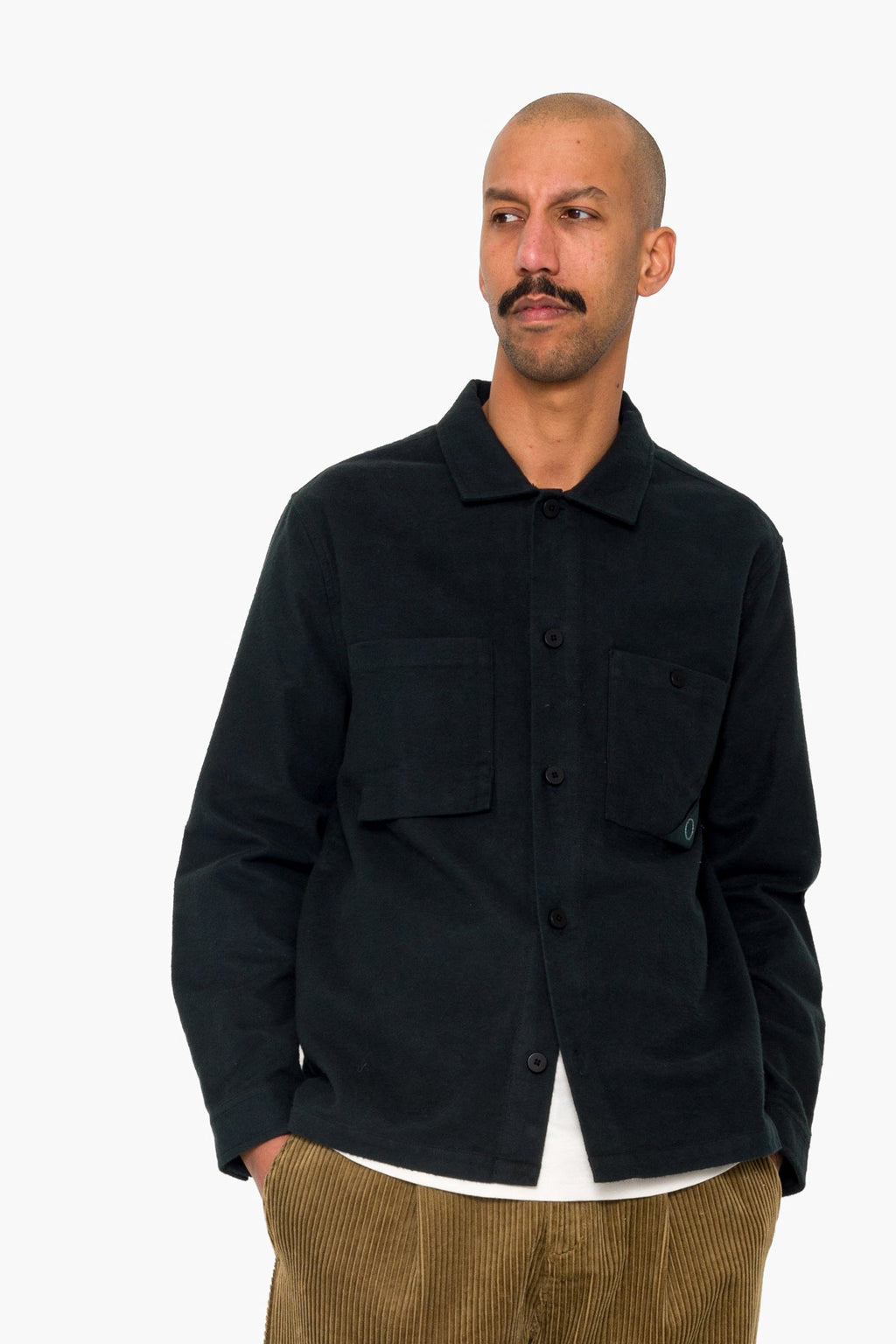 Anniversary Patch Overshirt - Deep Green Moleskin