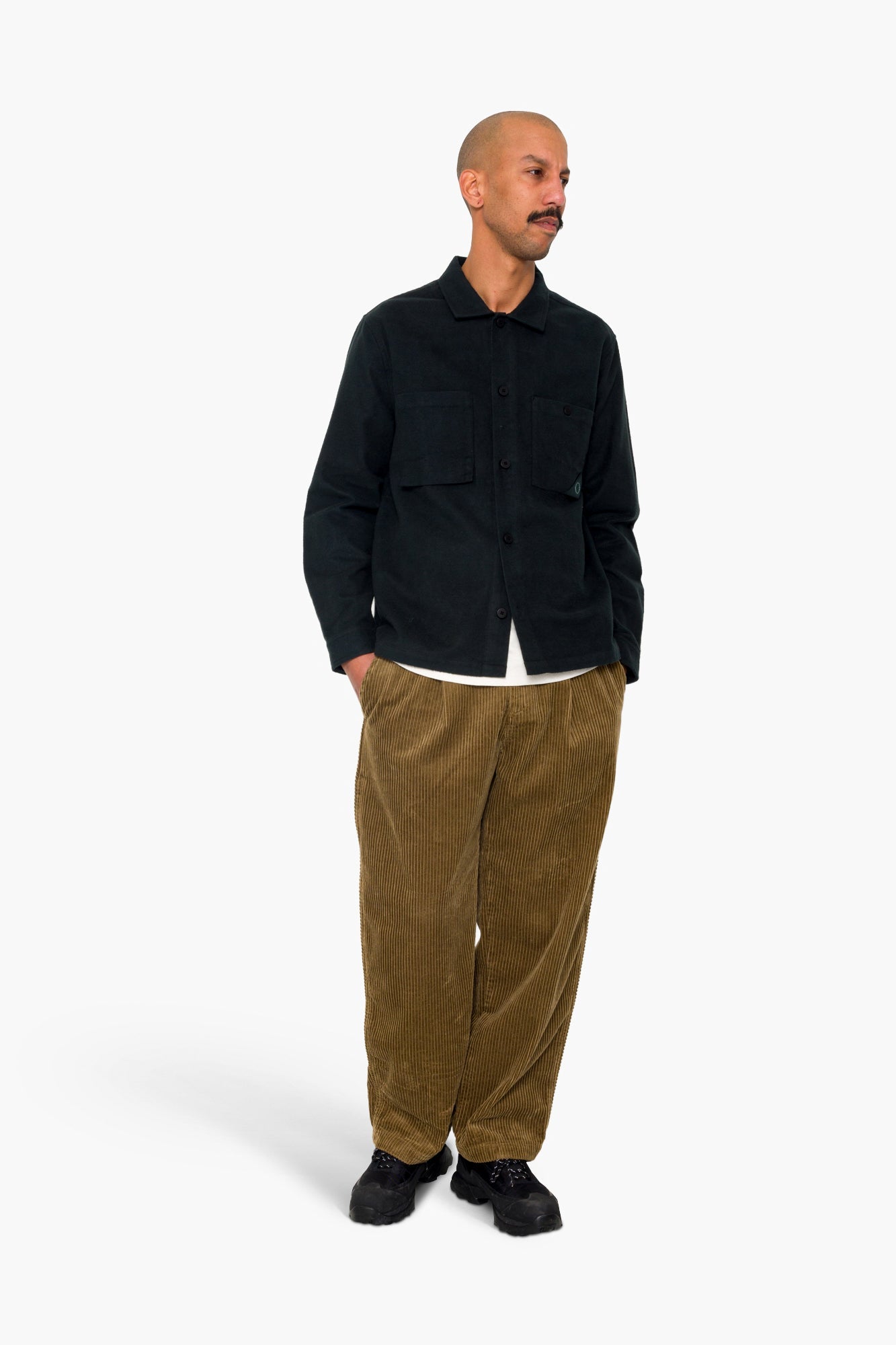 Anniversary Patch Overshirt - Deep Green Moleskin