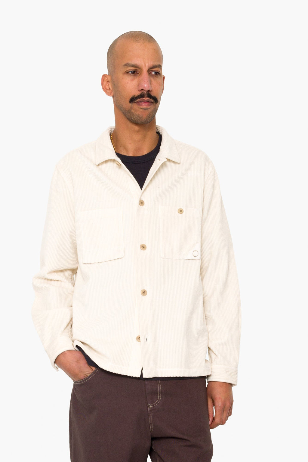 Anniversary Patch Overshirt - Light Stone Chunky Cord