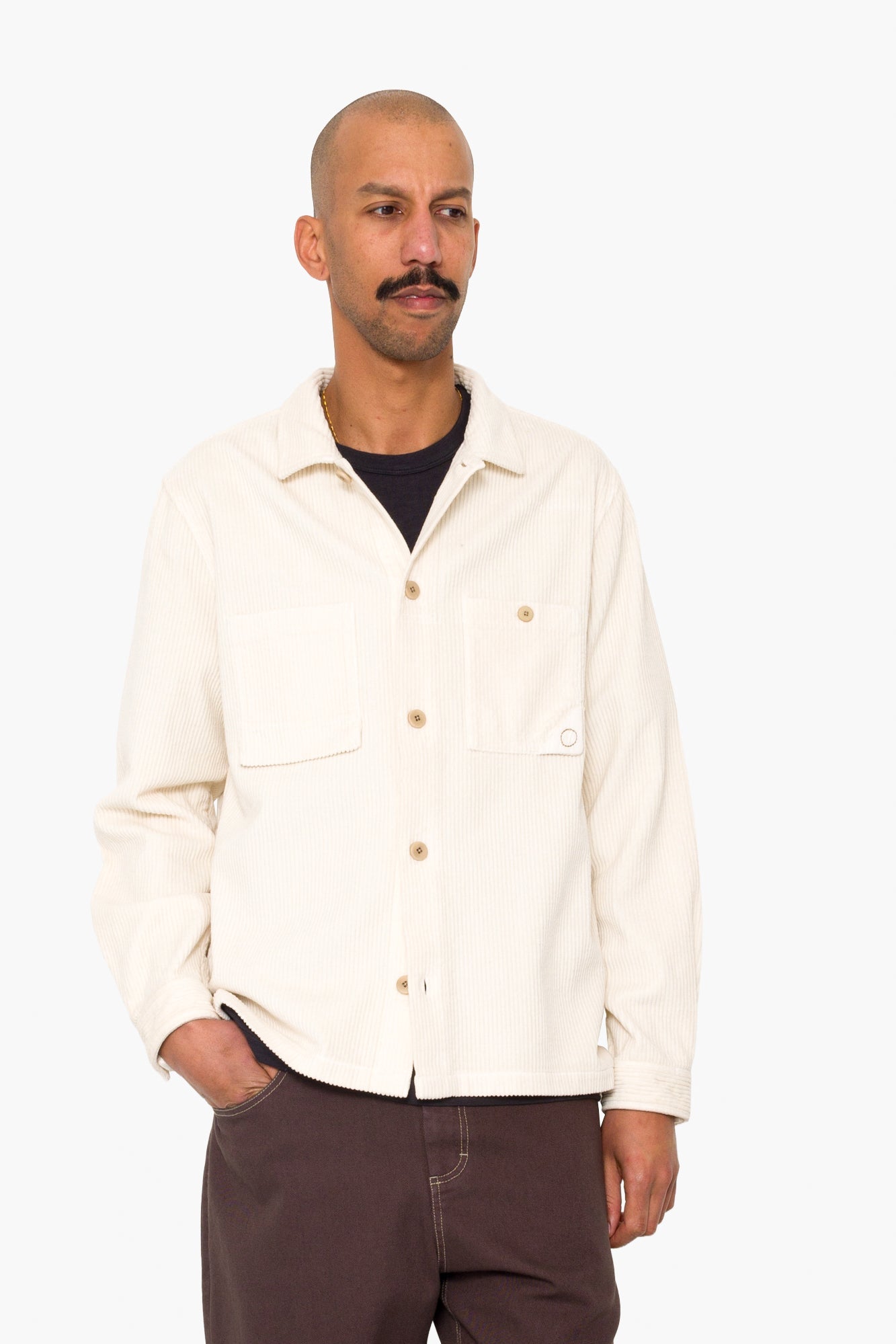 Anniversary Patch Overshirt - Light Stone Chunky Cord