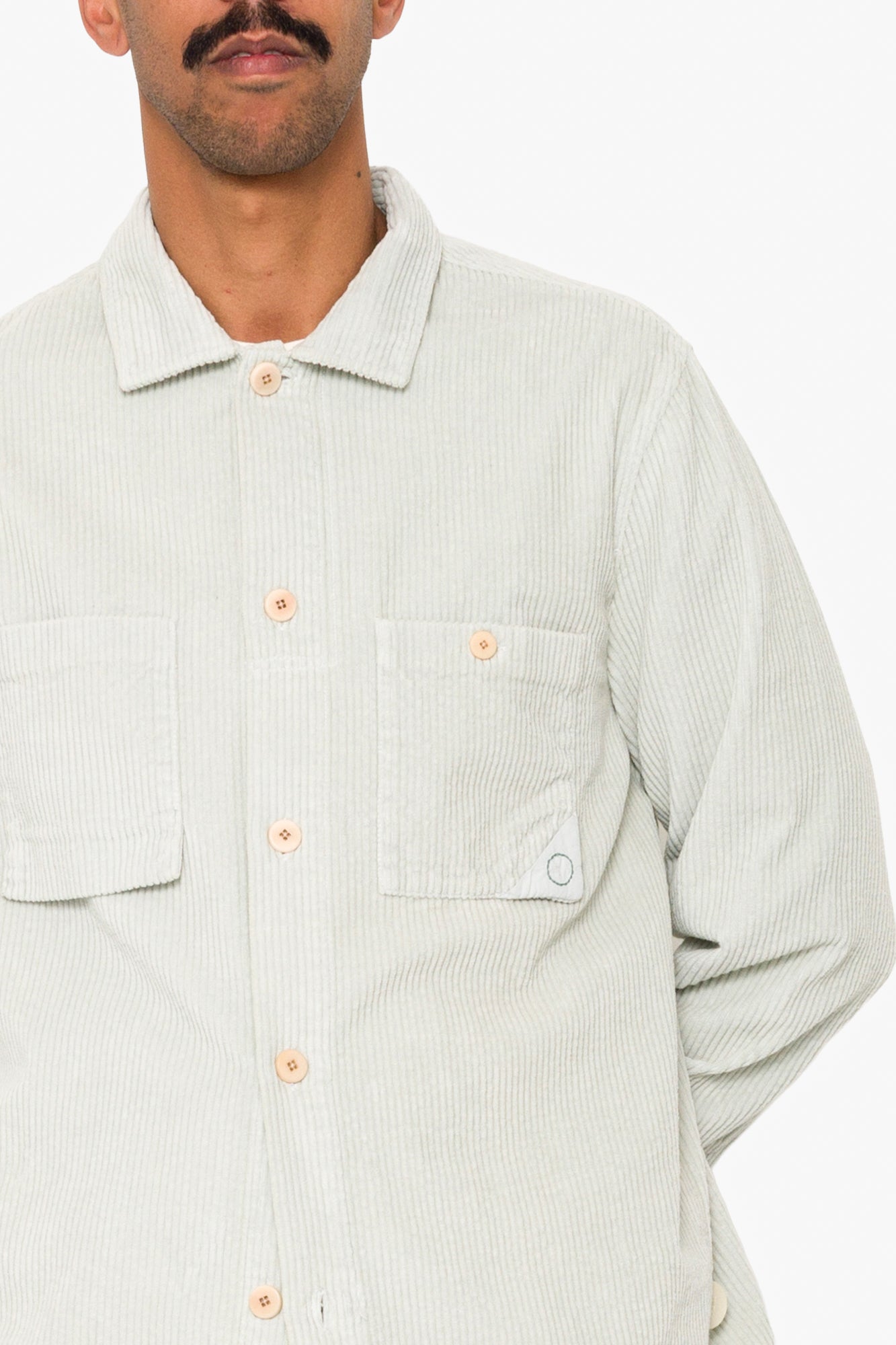 Anniversary Patch Overshirt - Misty Green Chunky Cord