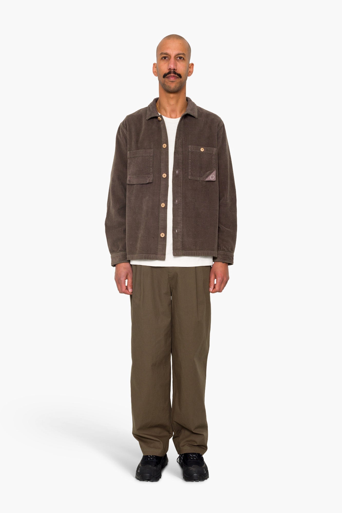 Anniversary Patch Overshirt - Rich Brown Chunky Cord