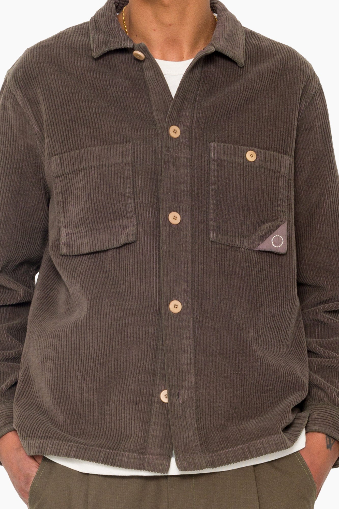 Anniversary Patch Overshirt - Rich Brown Chunky Cord