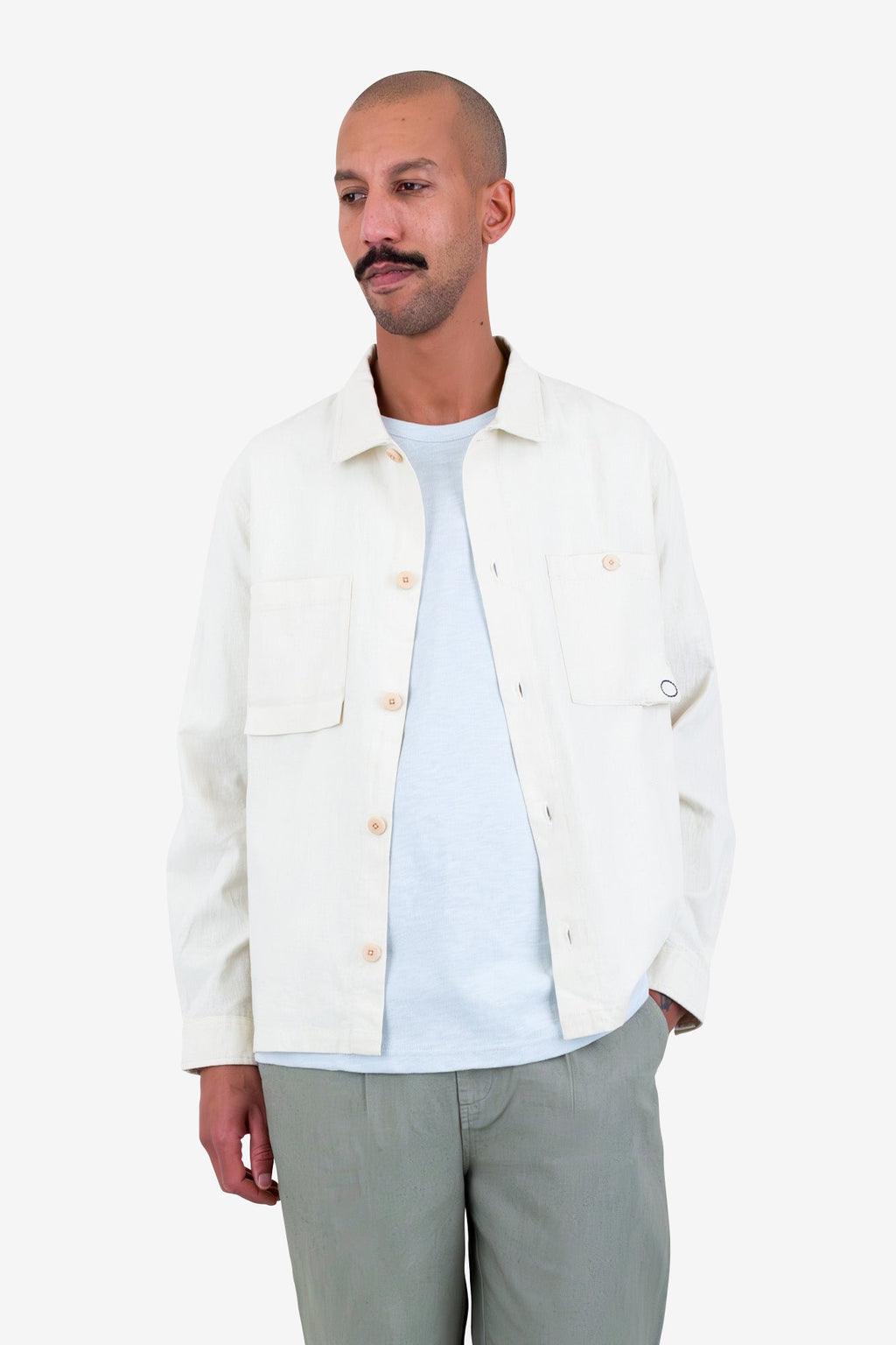 Anniversary Patch Overshirt - Stone Linen