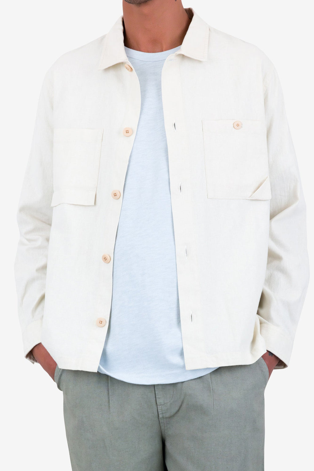 Anniversary Patch Overshirt - Stone Linen