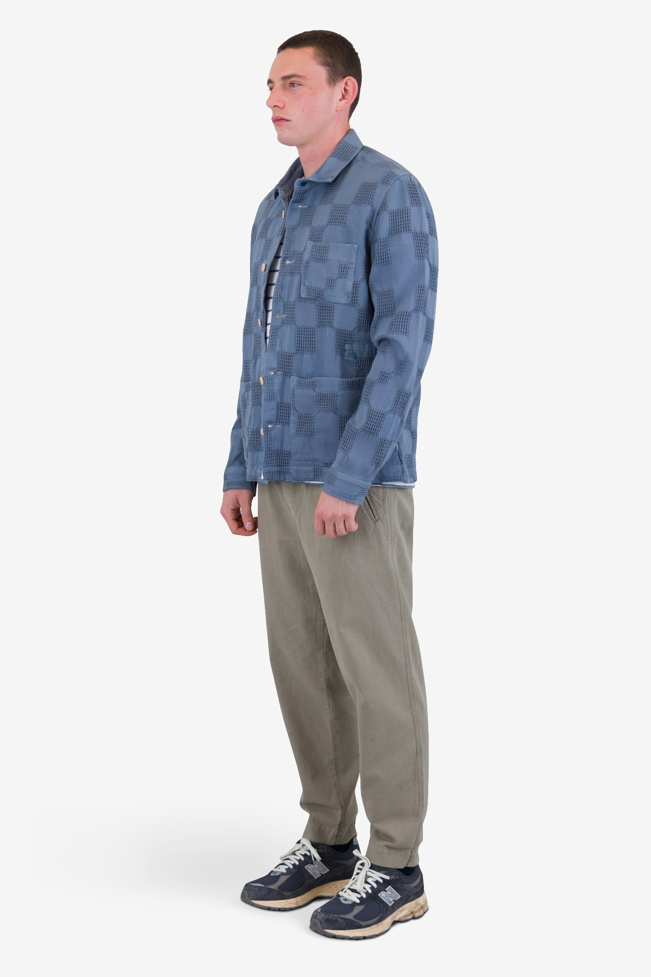 Assembly Jacket - Soft Blue Waffle Check